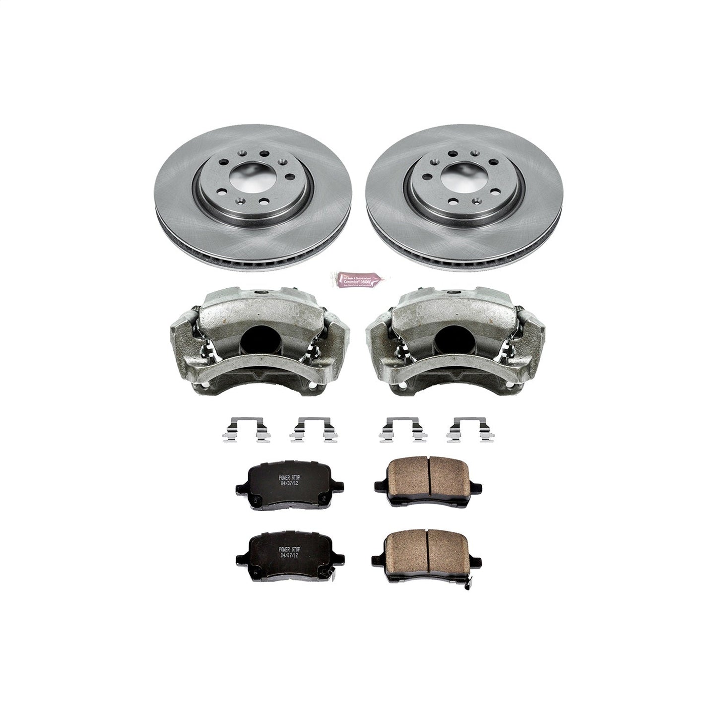 PowerStop Front Autospecialty Brake Kit with Calipers | 2006–2009 Pontiac Solstice (KCOE1433)