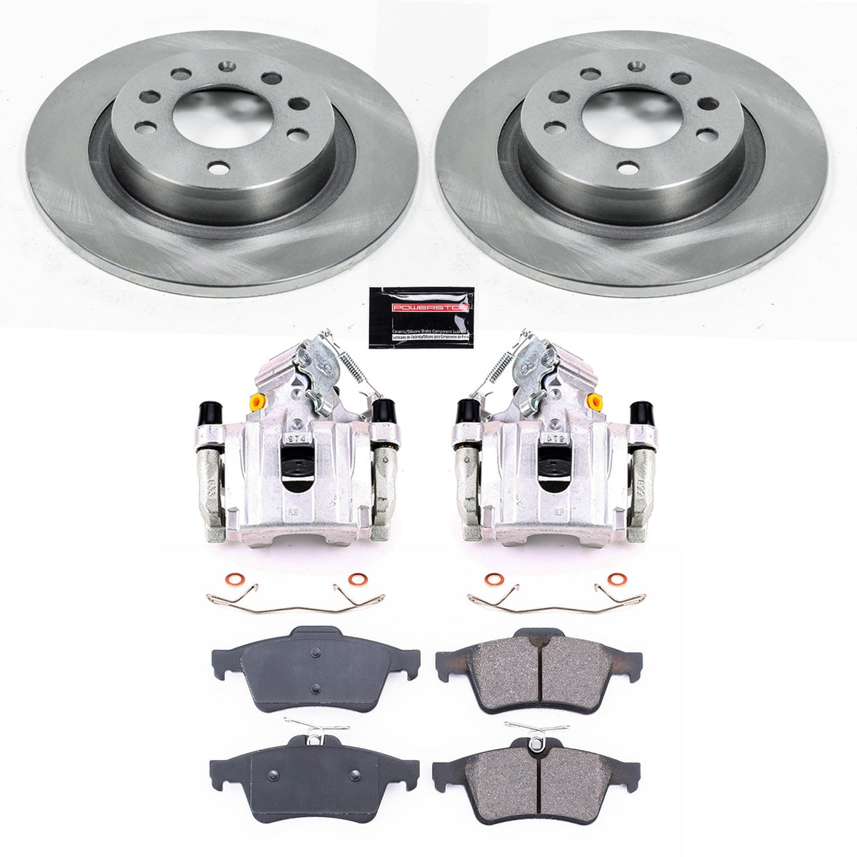 PowerStop Rear Brake Kit with Calipers | 2006–2009 Pontiac Solstice (KCOE1436)