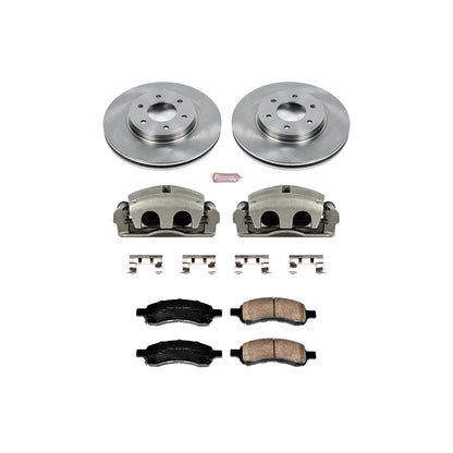 PowerStop Front Autospecialty Kit with Calipers | 2008–2009 Saab 9-7x (KCOE1453)
