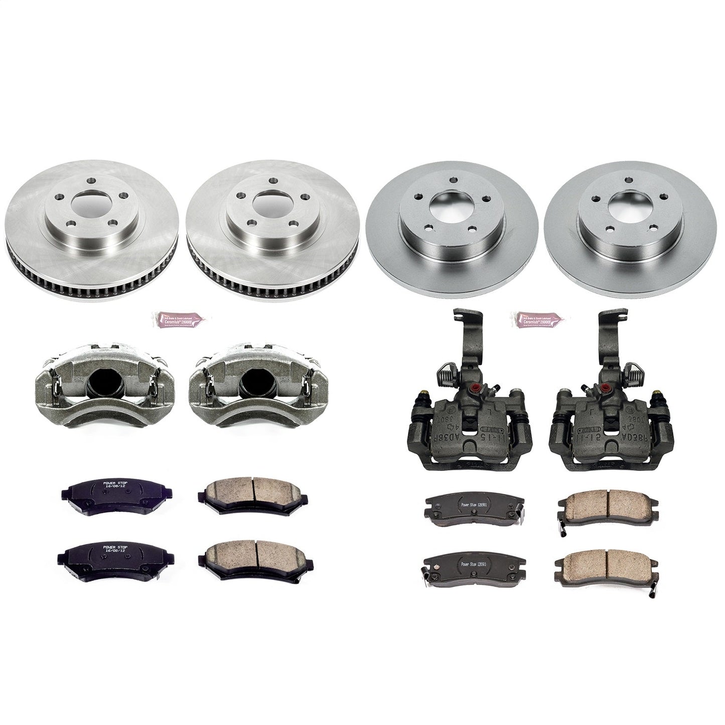 PowerStop Front & Rear Autospecialty Brake Kit with Calipers | 2001–2003 Oldsmobile Aurora (KCOE1543F)