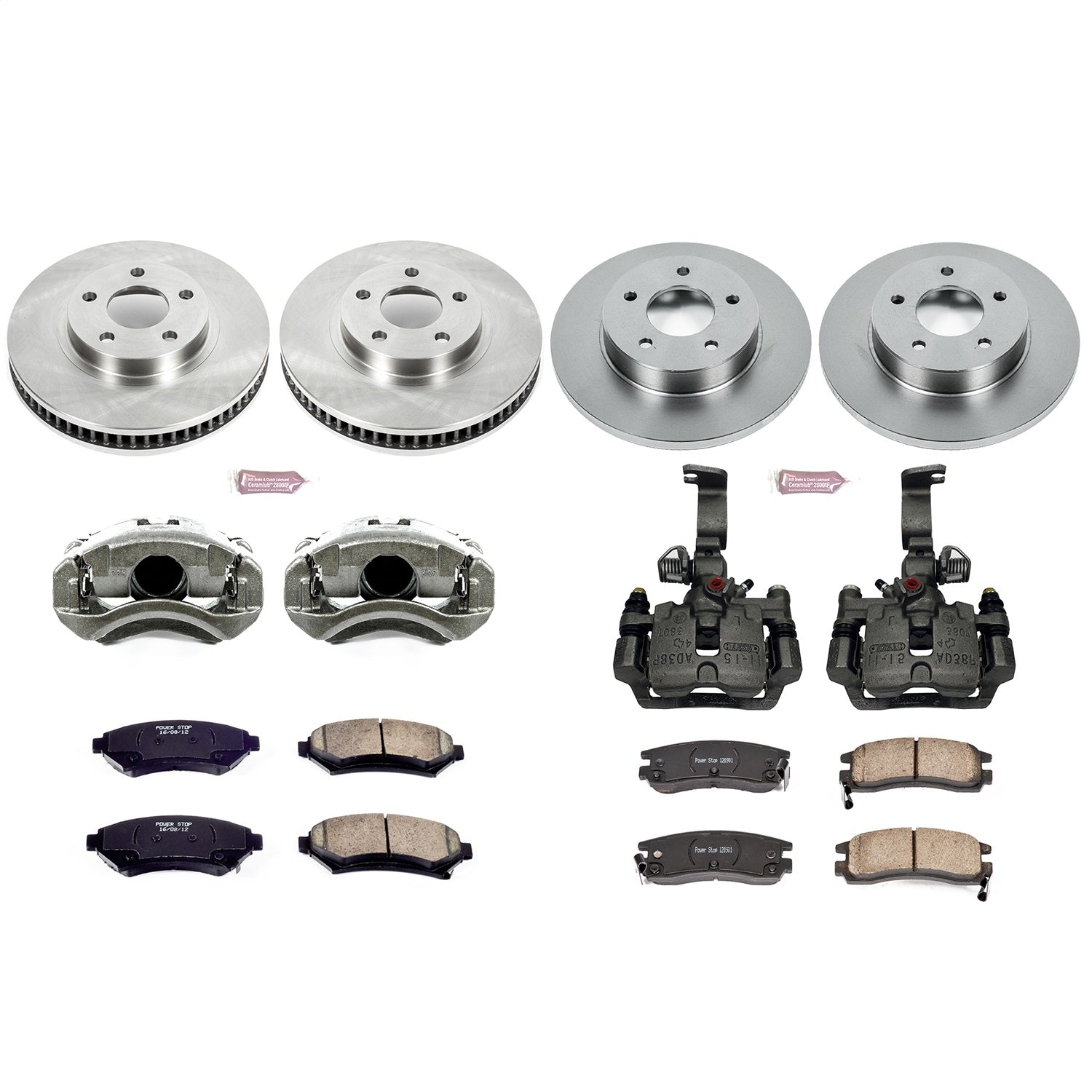 PowerStop Front & Rear Autospecialty Brake Kit with Calipers | 2001–2003 Oldsmobile Aurora (KCOE1543F)