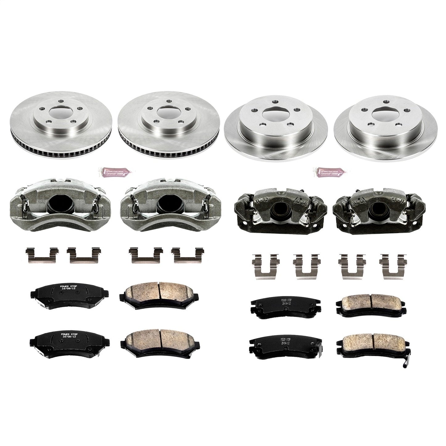 PowerStop Front & Rear Brake Kit with Calipers | 2000–2005 Chevrolet Impala (KCOE1544)