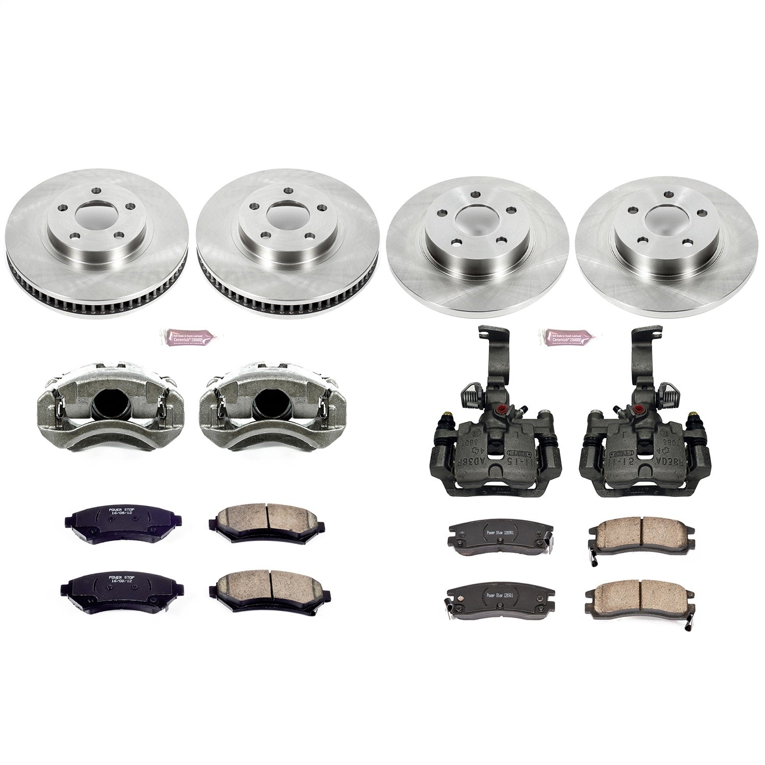 PowerStop Front & Rear Autospecialty Brake Kit with Calipers | 2003–2005 Buick Park Avenue (KCOE1545)