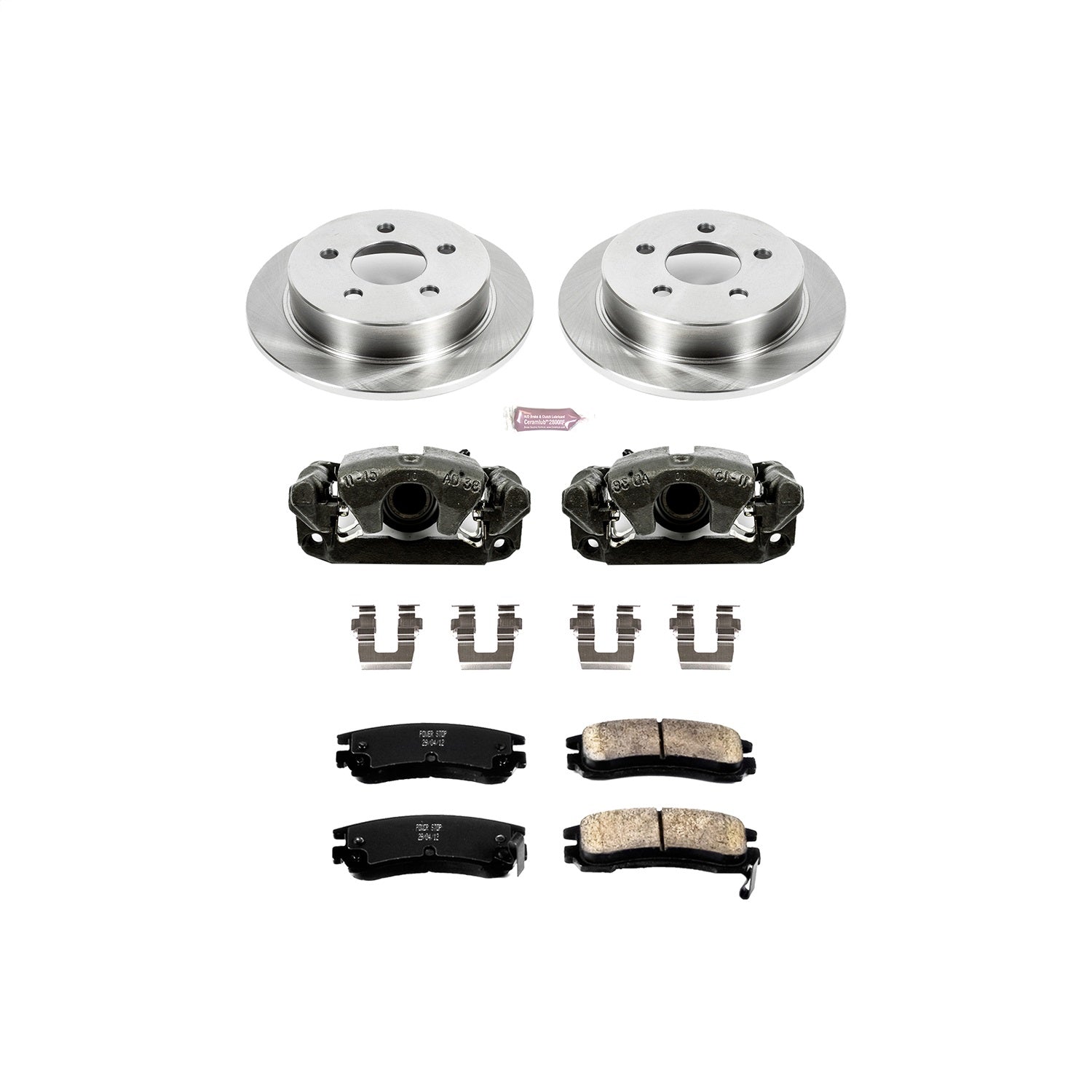 PowerStop Rear Brake Kit with Calipers | 2004–2005 Buick Century (KCOE1558)
