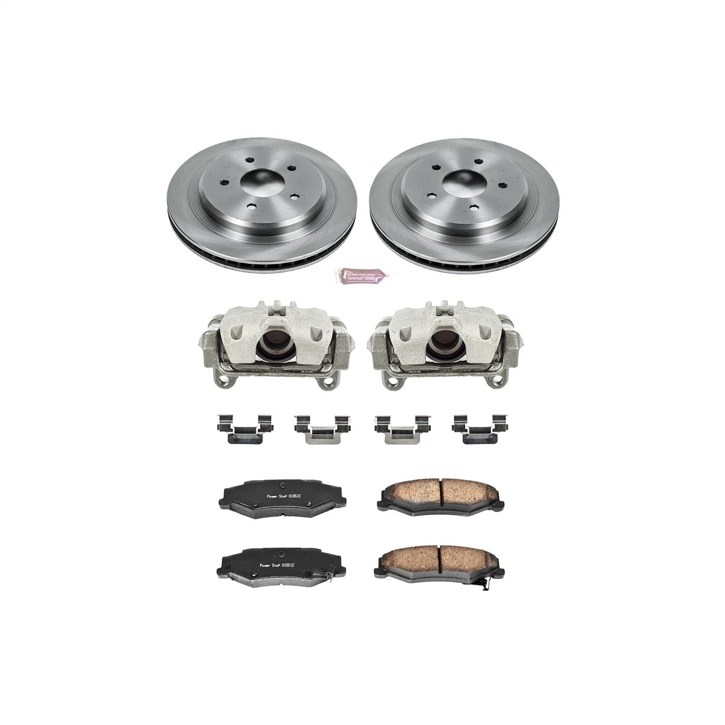 PowerStop Rear Brake Kit with Calipers | 2004–2009 Cadillac XLR (KCOE1563)