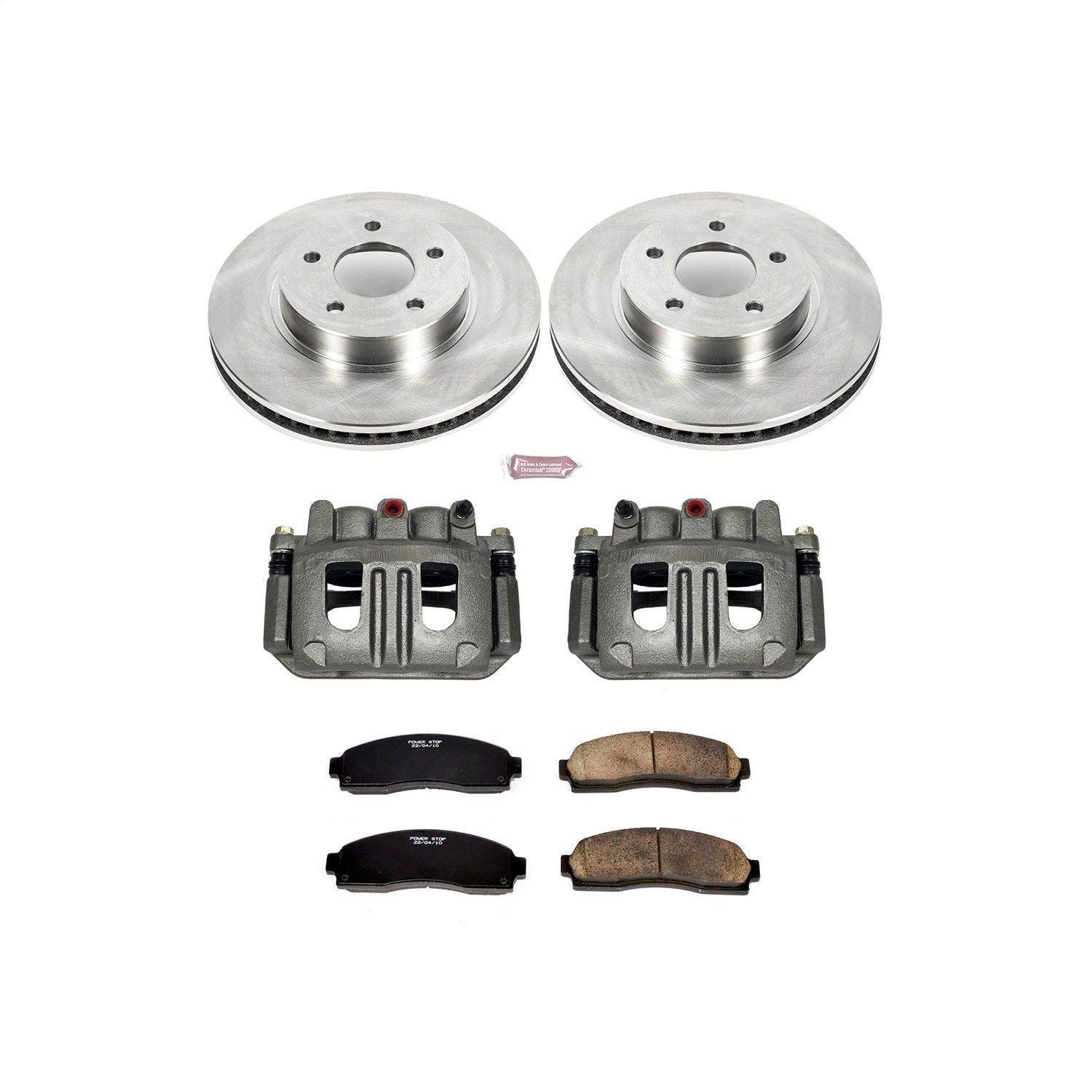 PowerStop Front Autospecialty Brake Kit with Calipers | 2002–2003 Saturn Vue (KCOE1576A)