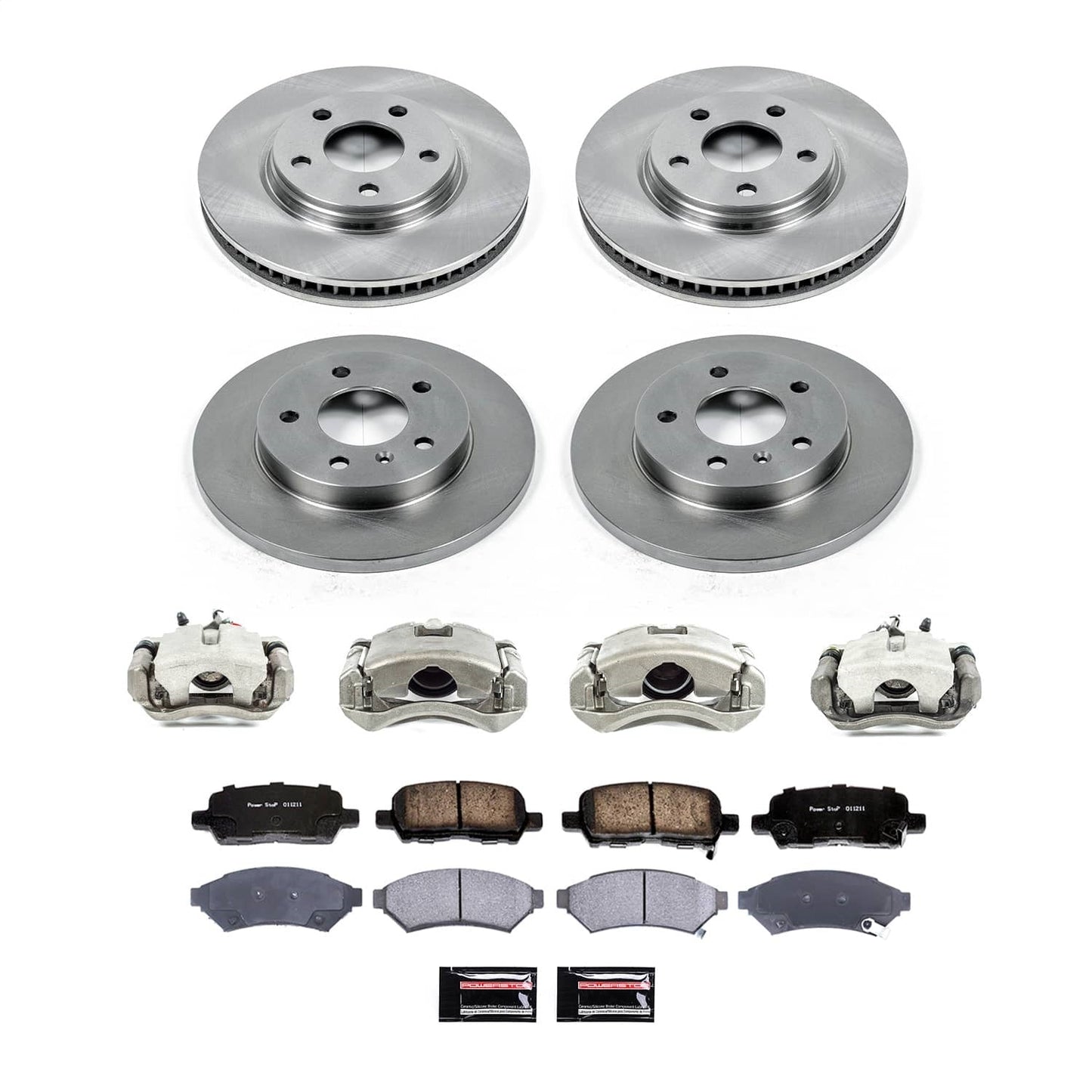 PowerStop Front and Rear Autospecialty Kit with Calipers | 2005 Pontiac Grand Prix (KCOE1589A)