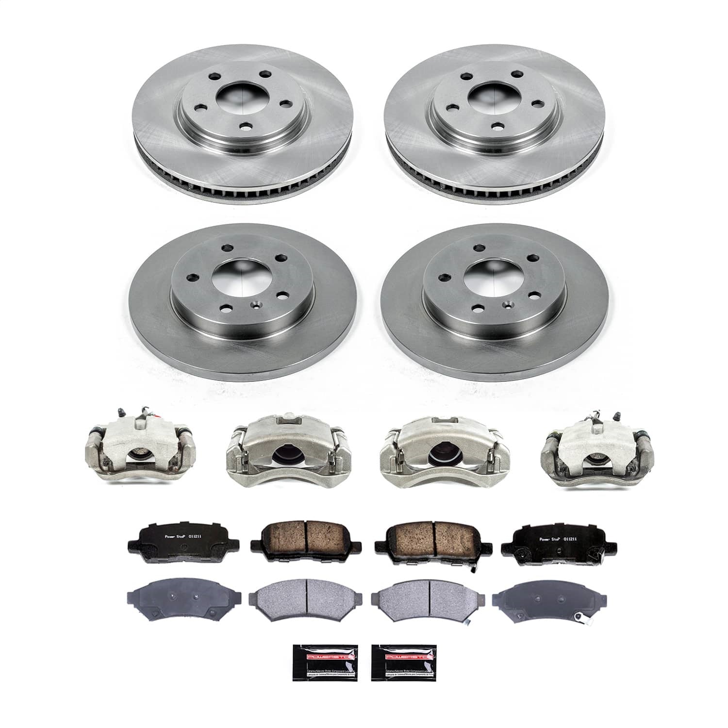 PowerStop Front and Rear Autospecialty Kit with Calipers | 2005 Pontiac Grand Prix (KCOE1589A)