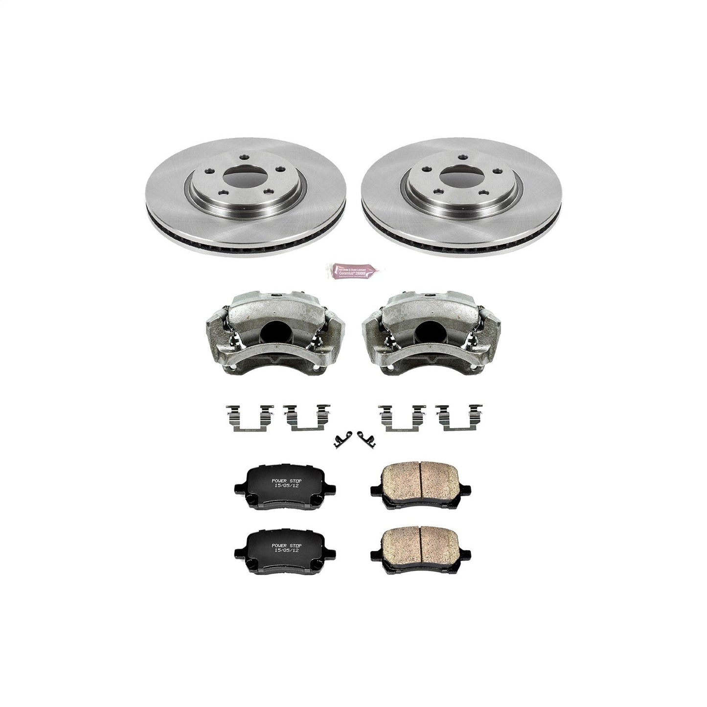 PowerStop Front Autospecialty Brake Kit with Calipers | 2009–2012 Chevrolet Malibu (KCOE1614A)