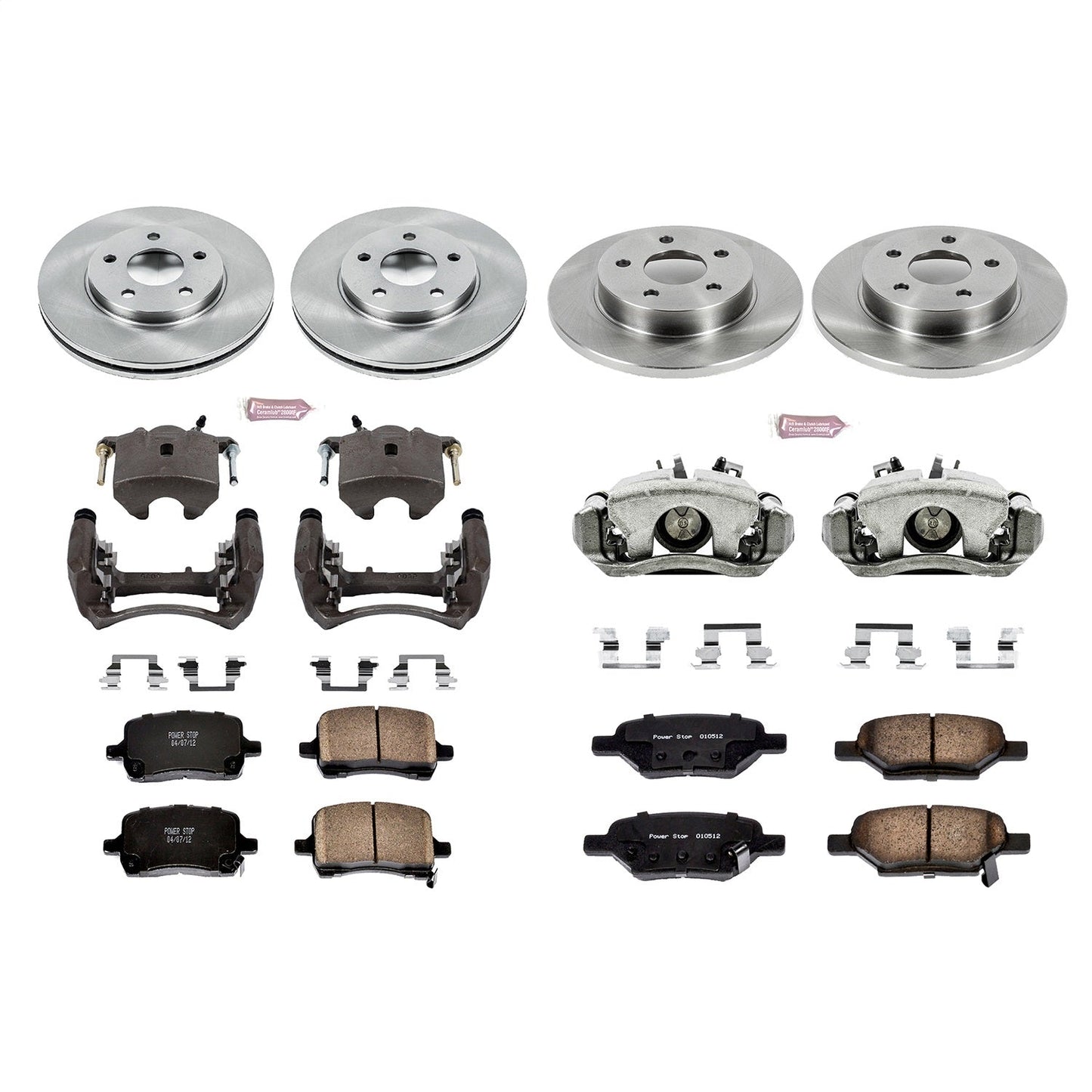 PowerStop Front & Rear Autospecialty Brake Kit with Calipers | 2004–2008 Chevrolet Malibu (KCOE1618)