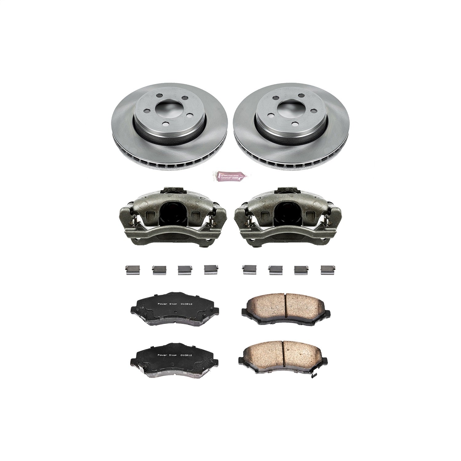 PowerStop Front Autospecialty Brake Kit with Calipers | 2007–2011 Dodge Nitro (KCOE1631)