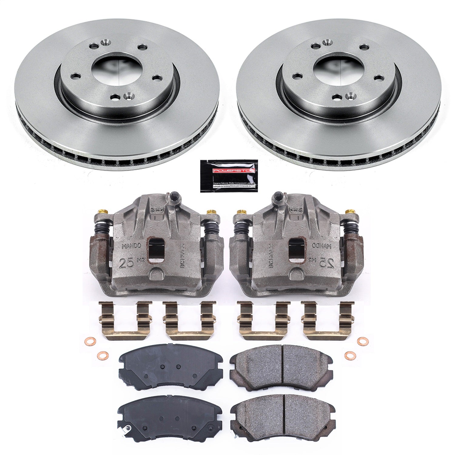PowerStop Front Autospecialty Brake Kit with Calipers | 2003–2005 Hyundai Tiburon (KCOE165A)