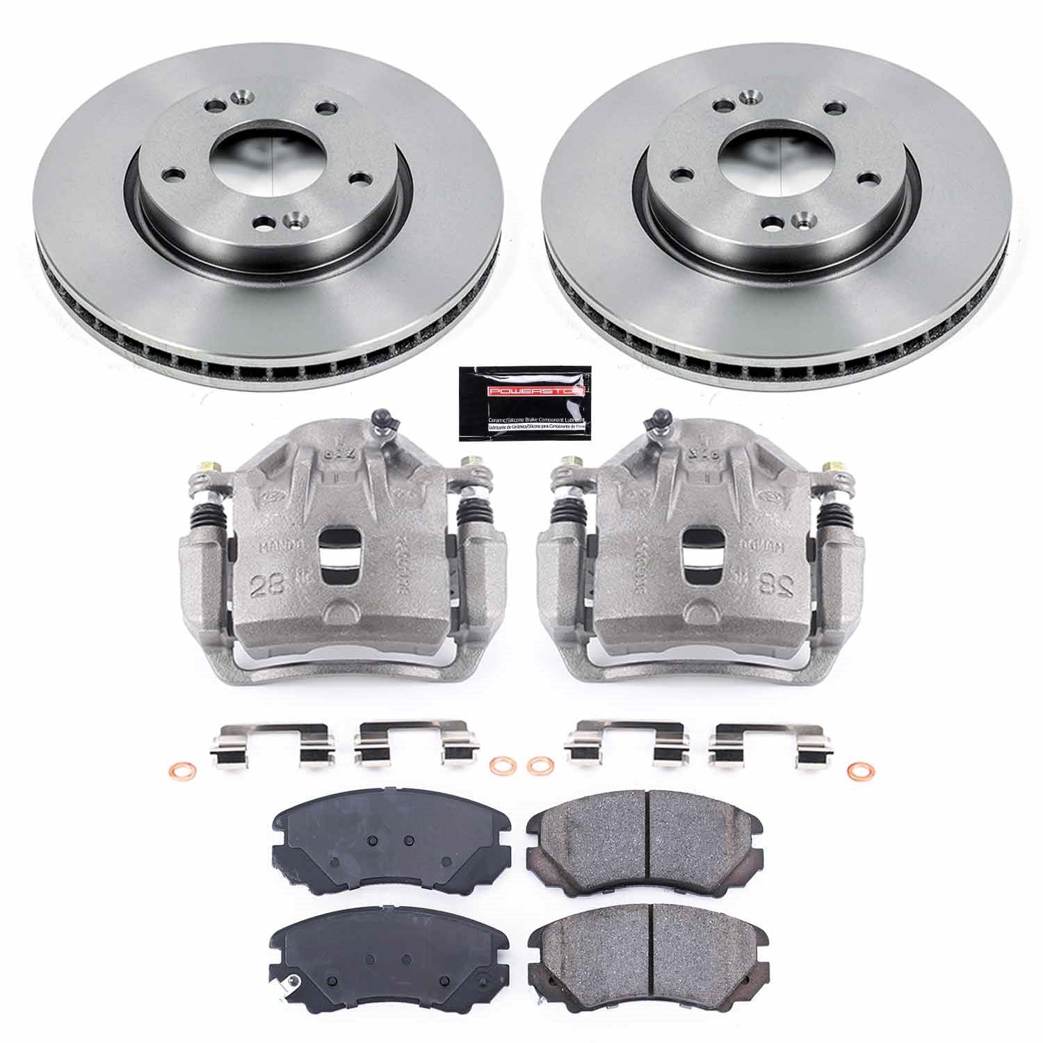 PowerStop Front Autospecialty Brake Kit with Calipers | 2005–2009 Hyundai Tucson (KCOE165B)