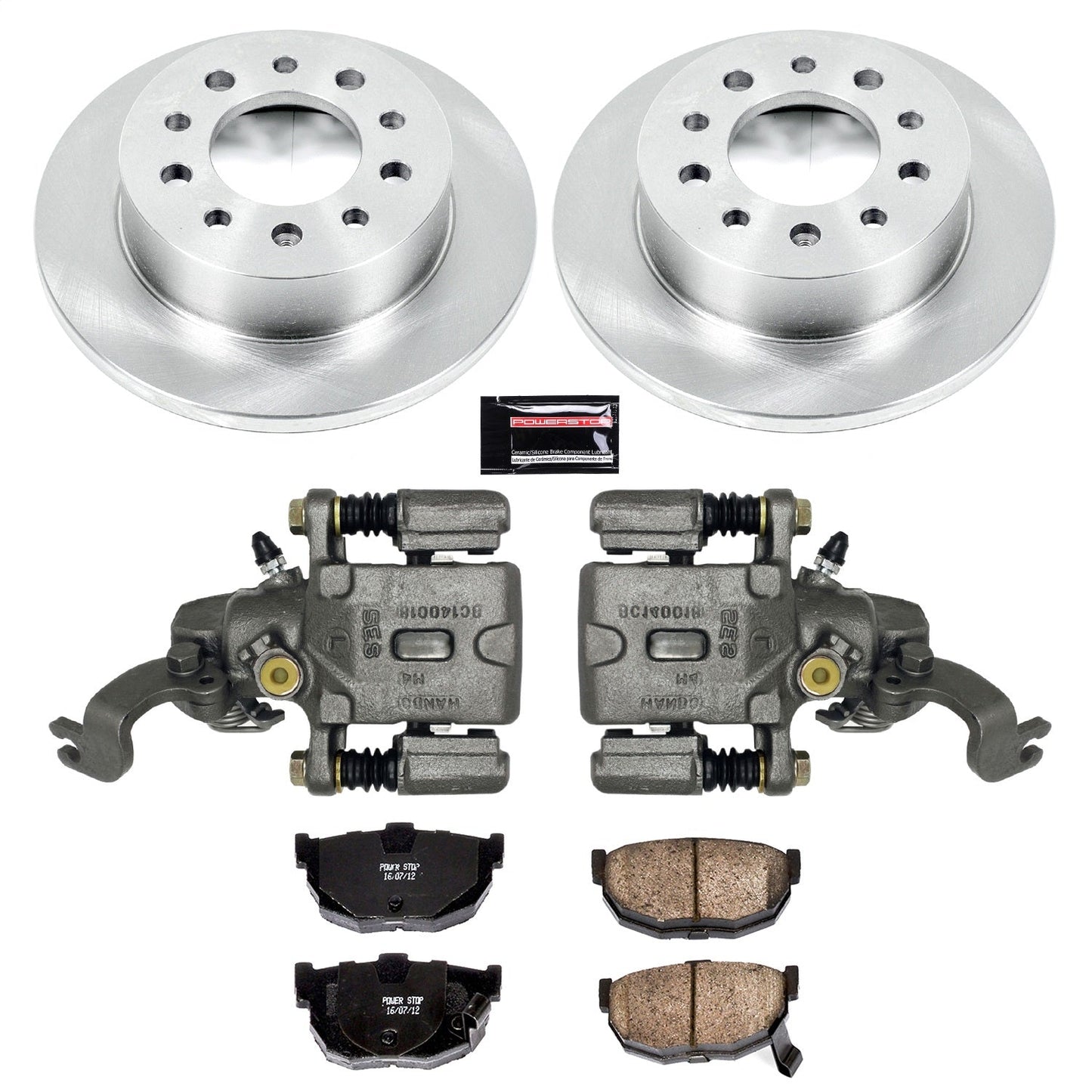 PowerStop Rear Brake Kit with Calipers | 2004–2008 Hyundai Tiburon (KCOE170A)