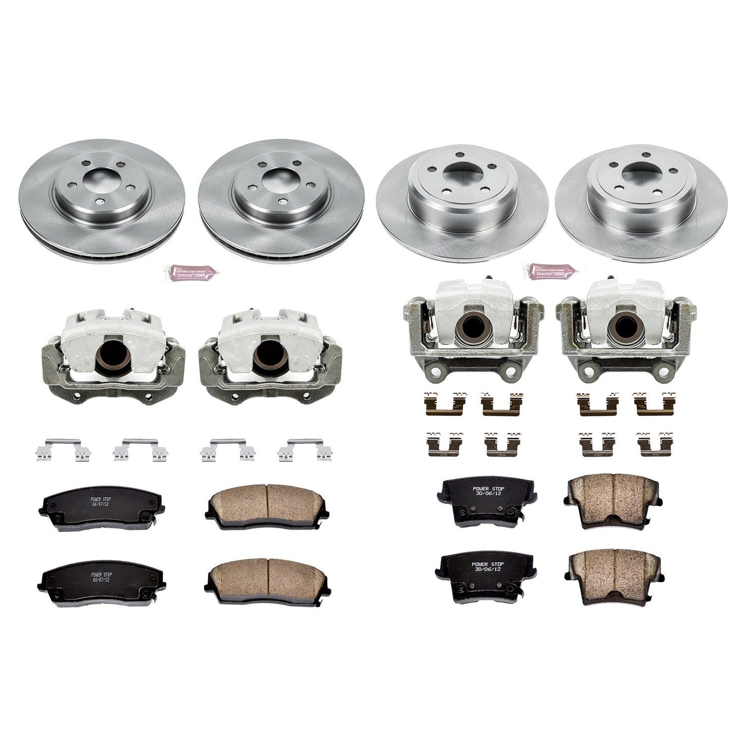 PowerStop Front & Rear Brake Kit with Calipers | 2005–2019 Chrysler 300 (KCOE1715)