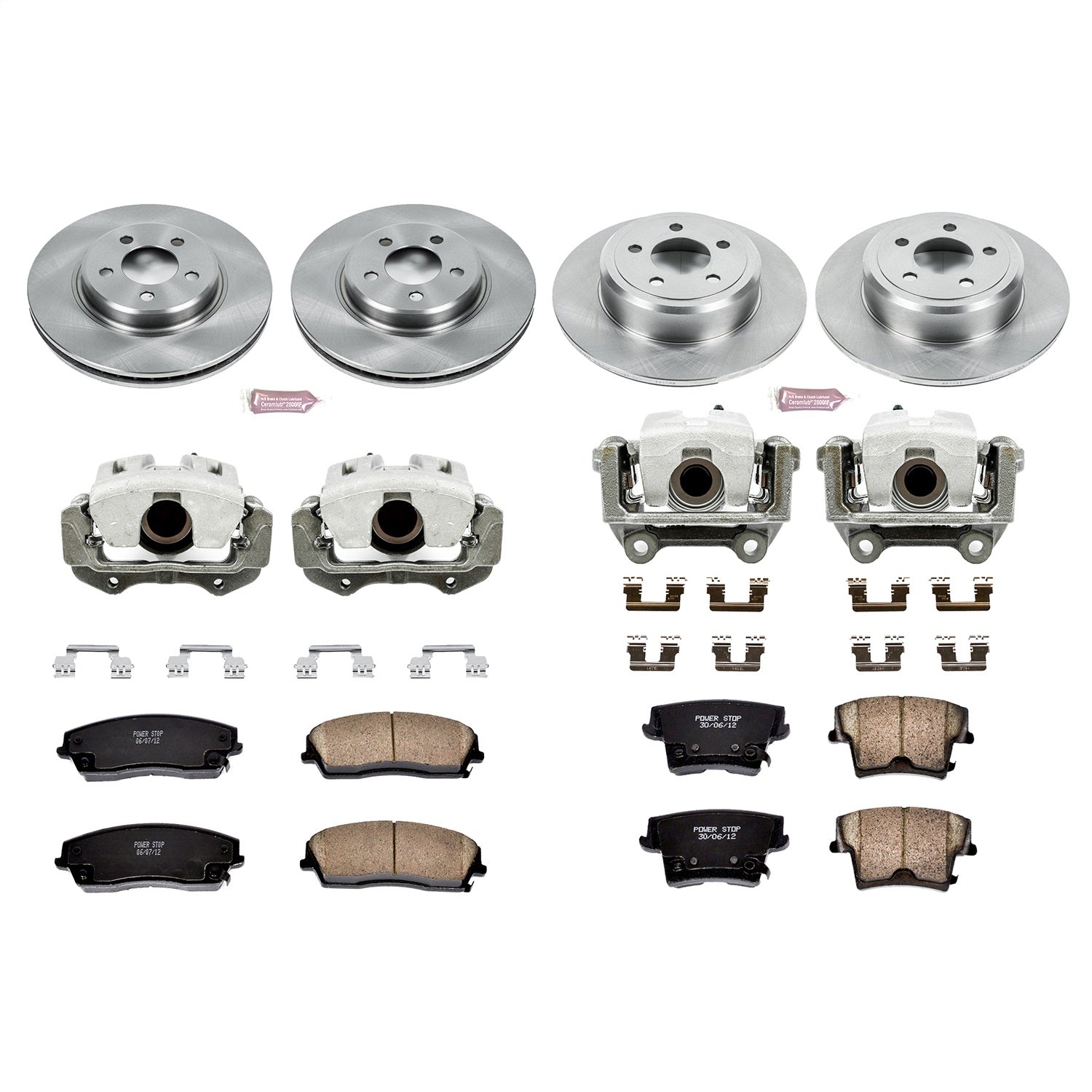 PowerStop Front & Rear Brake Kit with Calipers | 2005–2019 Chrysler 300 (KCOE1715)