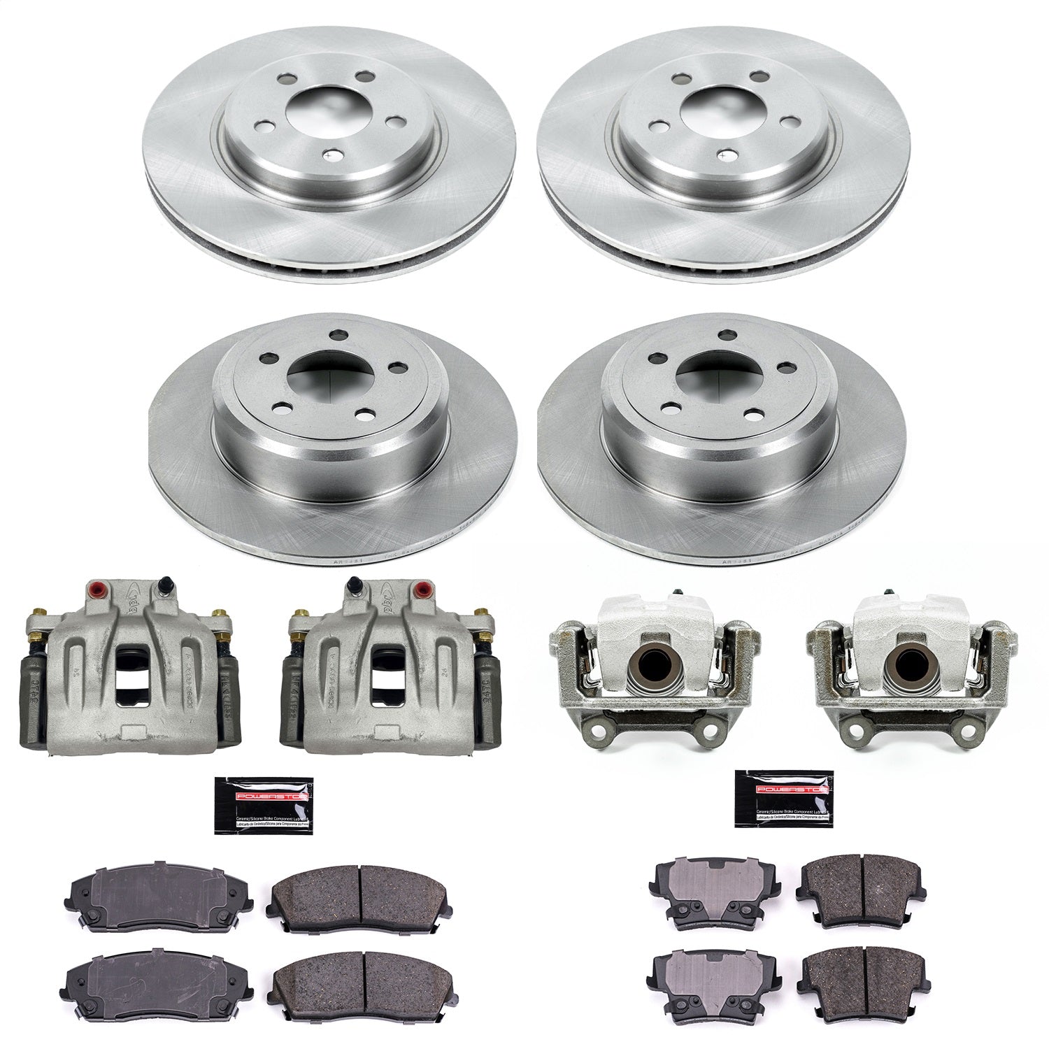 PowerStop Front & Rear Brake Kit with Calipers | 2012–2019 Chrysler 300 (KCOE1715A)