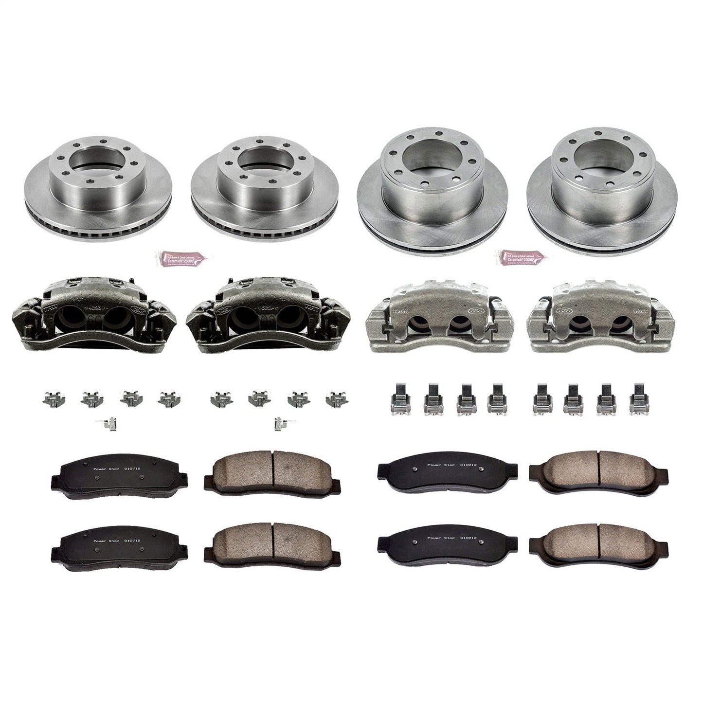 PowerStop Front & Rear Autospecialty Kit with Calipers | 2005–2007 Ford F-250 Super Duty (KCOE1782)