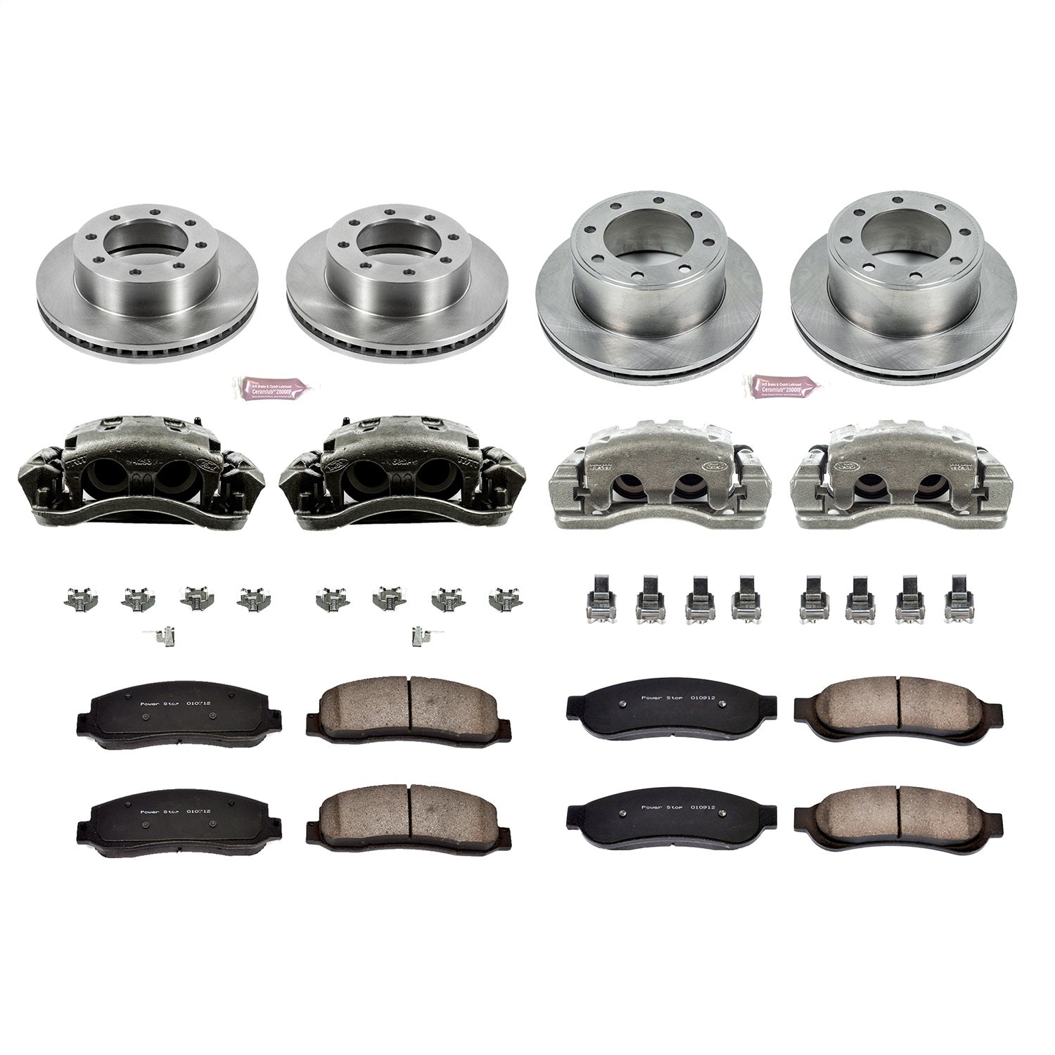 PowerStop Front & Rear Autospecialty Kit with Calipers | 2005–2007 Ford F-250 Super Duty (KCOE1782)
