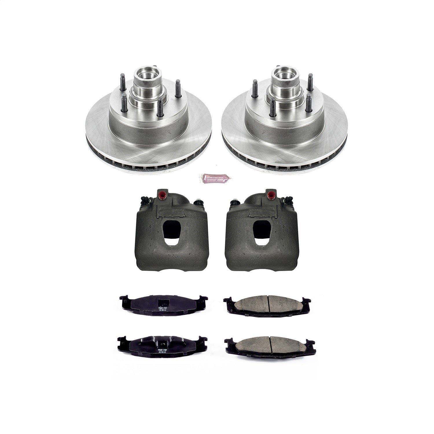 PowerStop Front Autospecialty Kit with Calipers | 1994–2002 Ford E-150 Econoline Club Wagon (KCOE1832)