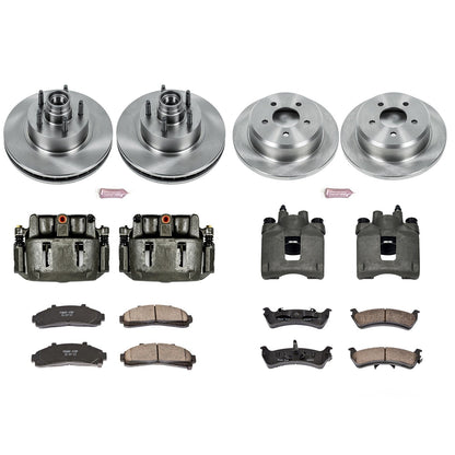 PowerStop Front and Rear Autospecialty Kit with Calipers | 1997–2001 Mercury Mountaineer (KCOE1855)
