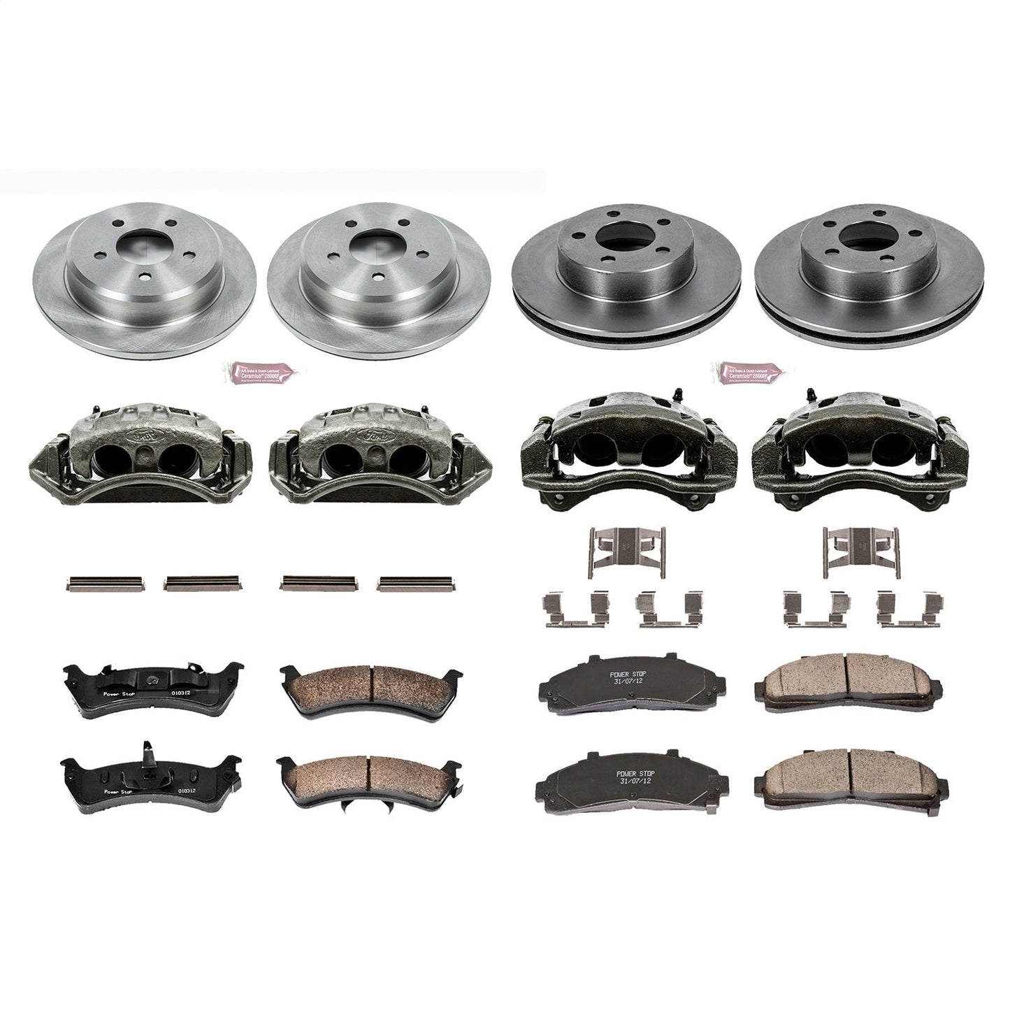 PowerStop Front & Rear Autospecialty Kit with Calipers | 1999–2000 Ford F-150 (KCOE1864)