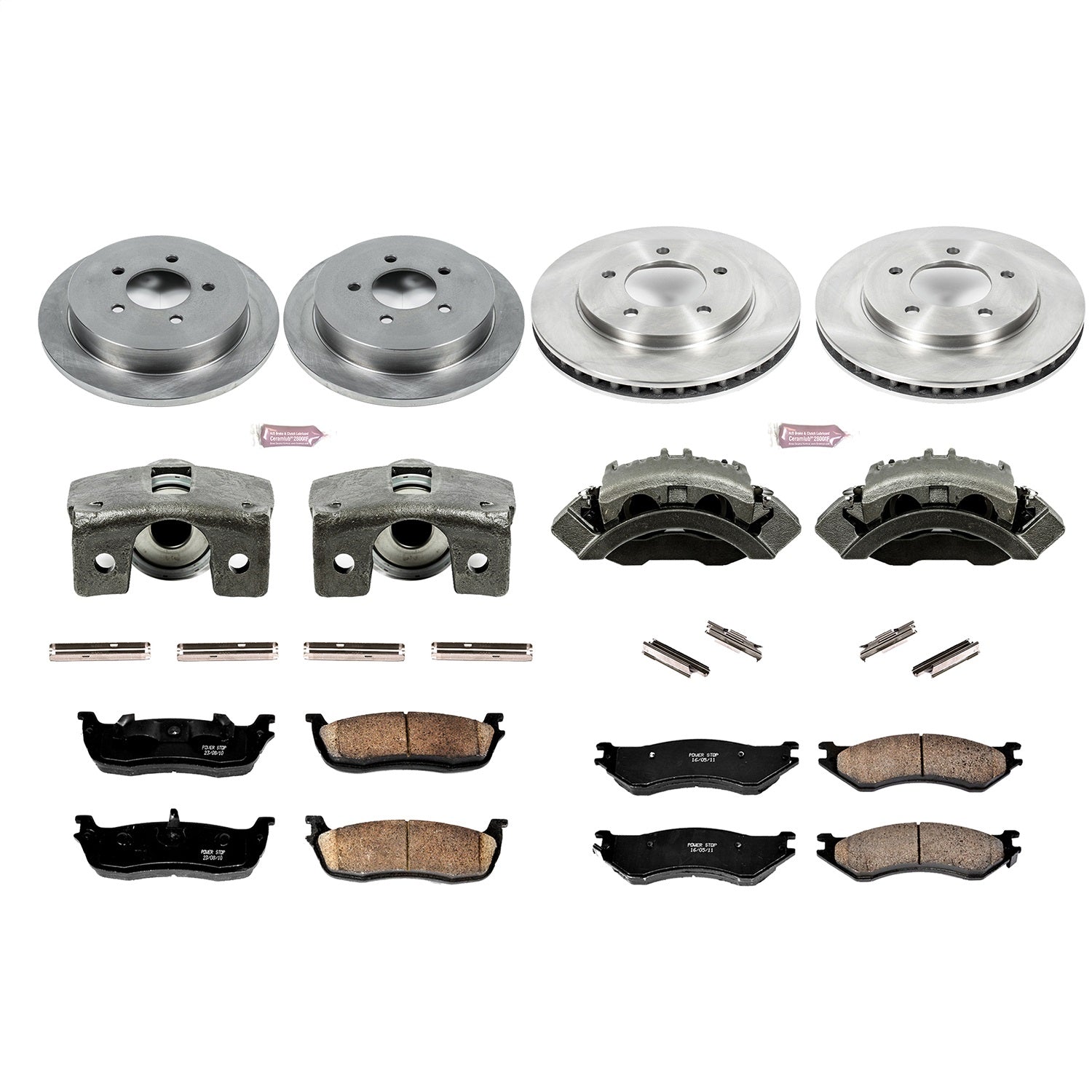 PowerStop Front & Rear Autospecialty Kit with Calipers | 1997–2000 Ford Expedition (KCOE1870)
