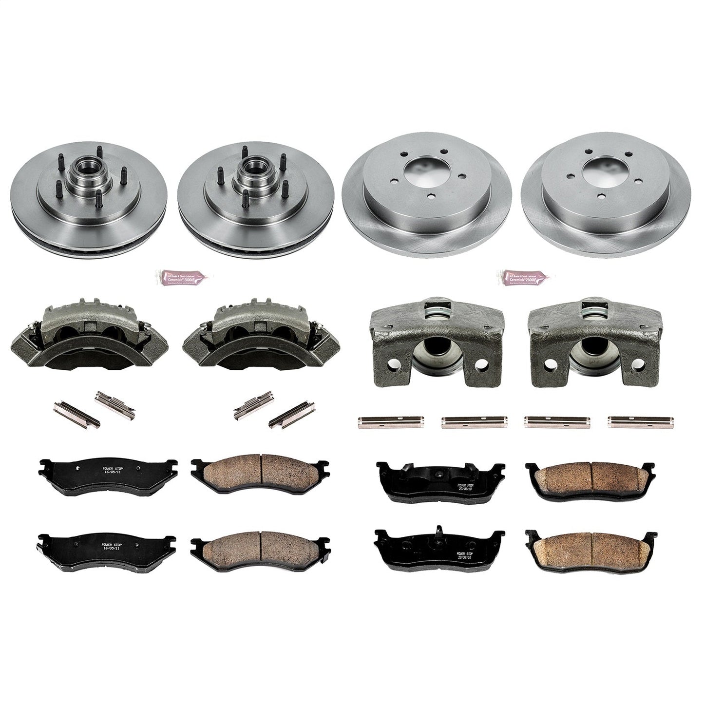 PowerStop Front & Rear Autospecialty Kit with Calipers | 1997–2000 Ford Expedition (KCOE1880)