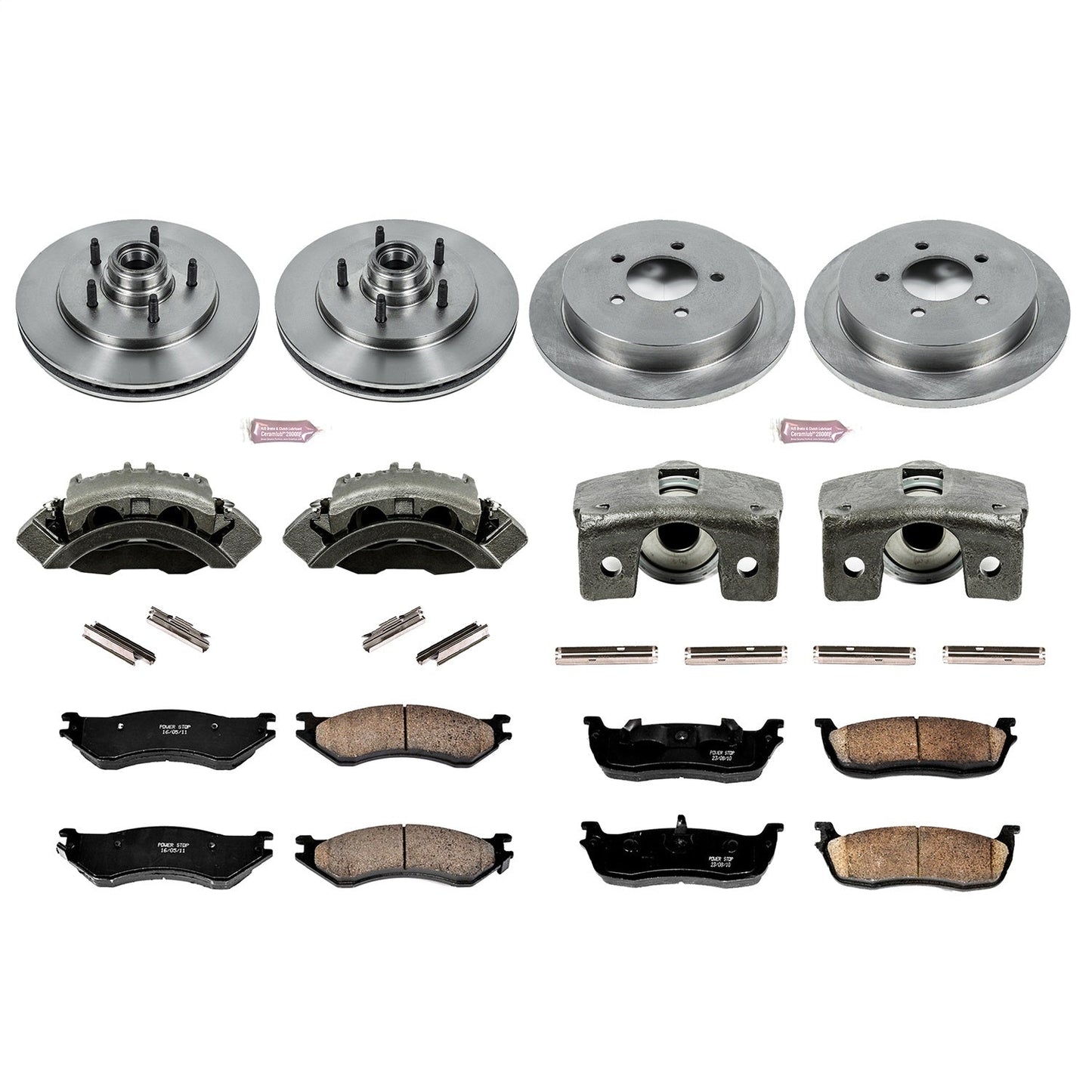 PowerStop Front & Rear Autospecialty Kit with Calipers | 1999–2000 Ford F-150 (KCOE1881)