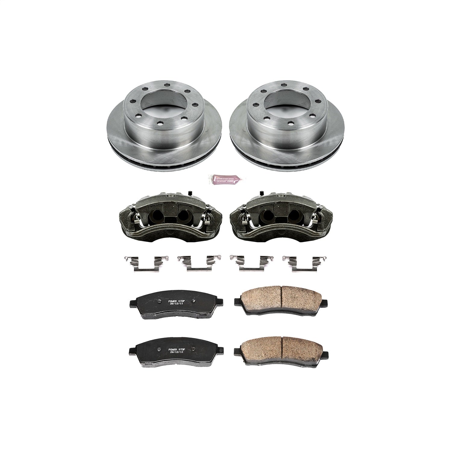 PowerStop Rear Autospecialty Kit with Calipers | 2000–2004 Ford F-350 Super Duty (KCOE1890A)