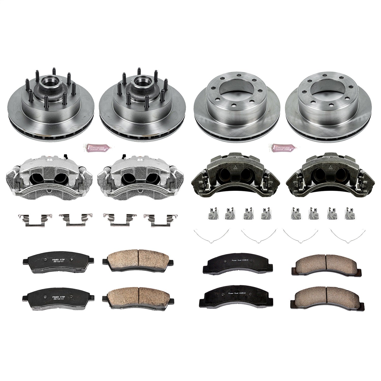 PowerStop Front & Rear Autospecialty Kit with Calipers | 2000–2001 Ford F-250 Super Duty (KCOE1892A)