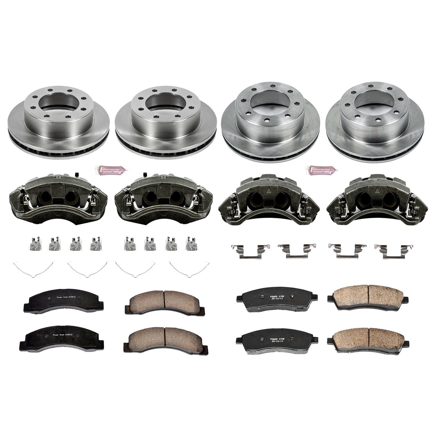 PowerStop Front & Rear Autospecialty Kit with Calipers | 2000–2005 Ford Excursion (KCOE1906A)