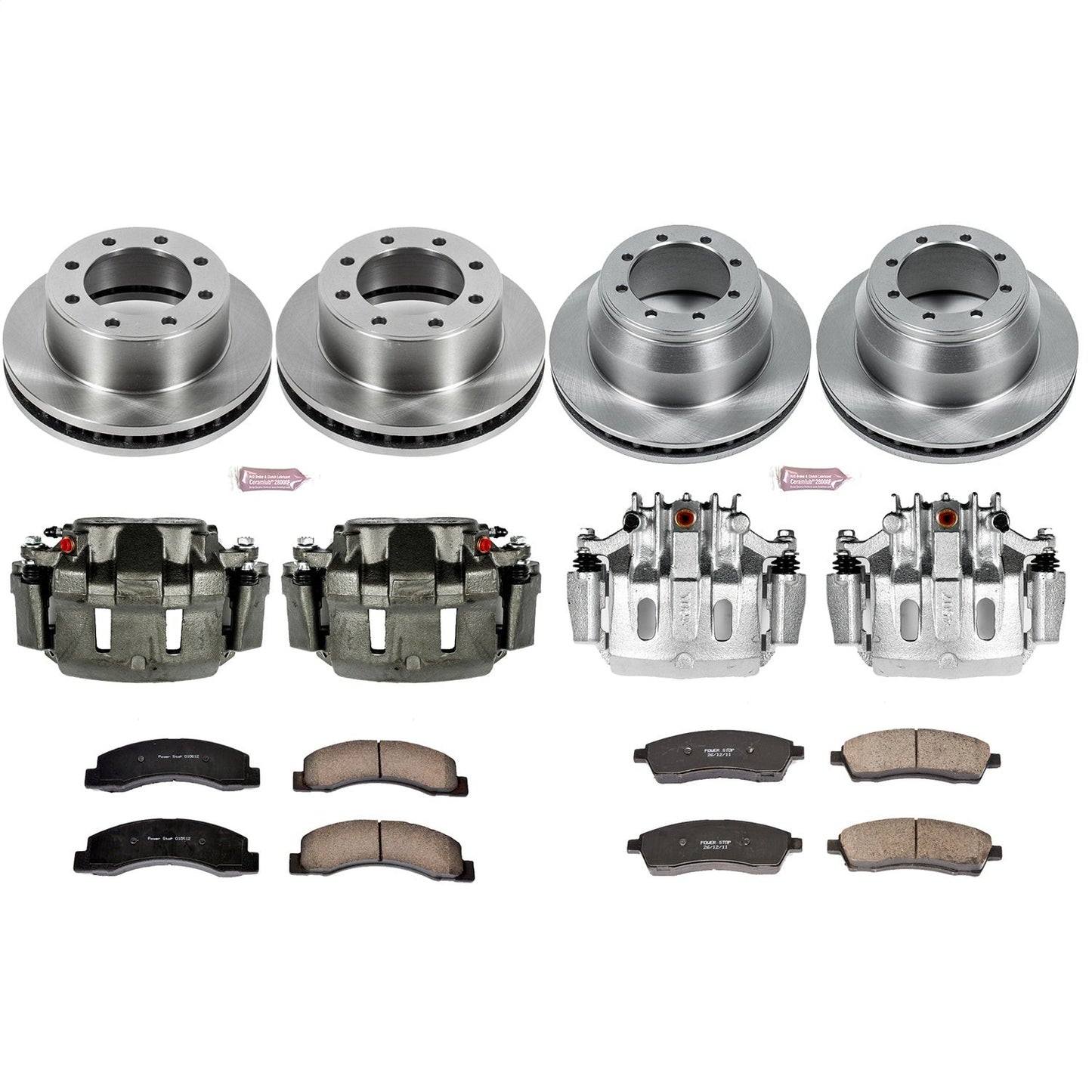 PowerStop Front & Rear Autospecialty Kit with Calipers | 1999–2000 Ford F-350 Super Duty (KCOE1907)