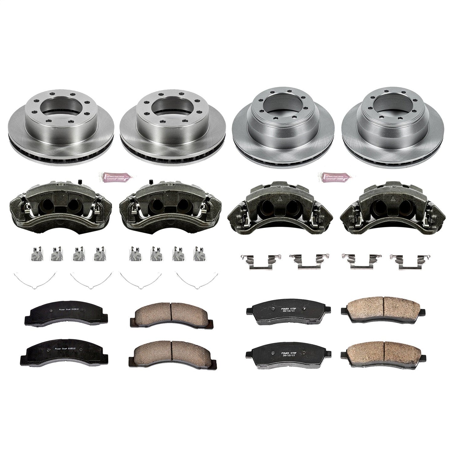 PowerStop Front & Rear Autospecialty Kit with Calipers | 2000–2004 Ford F-350 Super Duty (KCOE1907A)