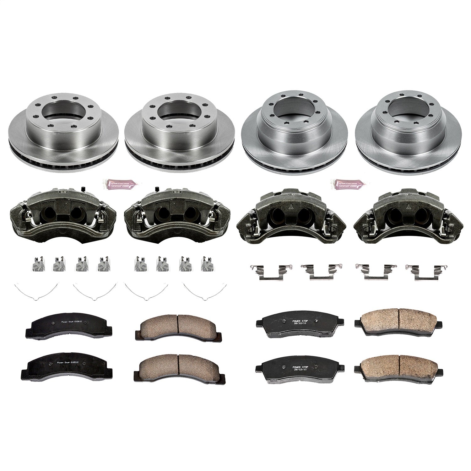 PowerStop Front & Rear Autospecialty Kit with Calipers | 2000–2004 Ford F-350 Super Duty (KCOE1907A)
