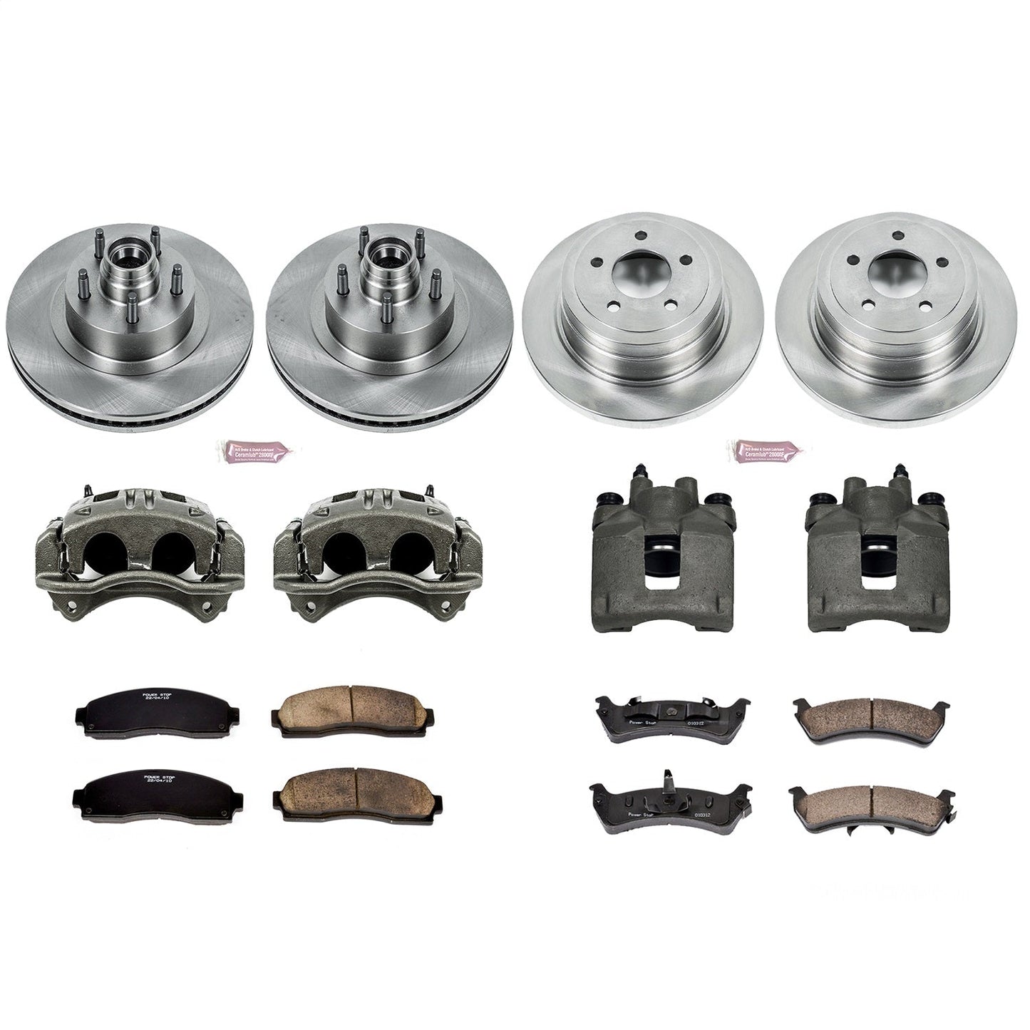 PowerStop Front and Rear Autospecialty Kit with Calipers | 2003 Ford Explorer Sport (KCOE1921)