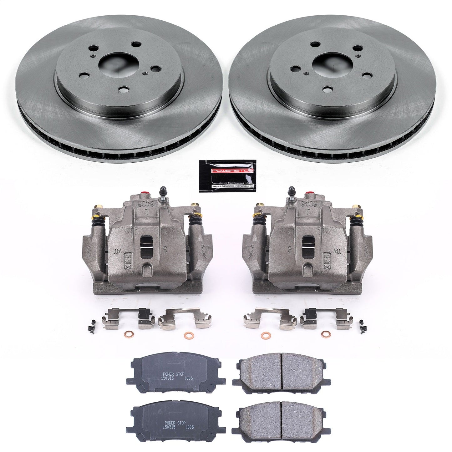 PowerStop Front Autospecialty Brake Kit with Calipers | 2004–2006 Lexus RX330 (KCOE196)