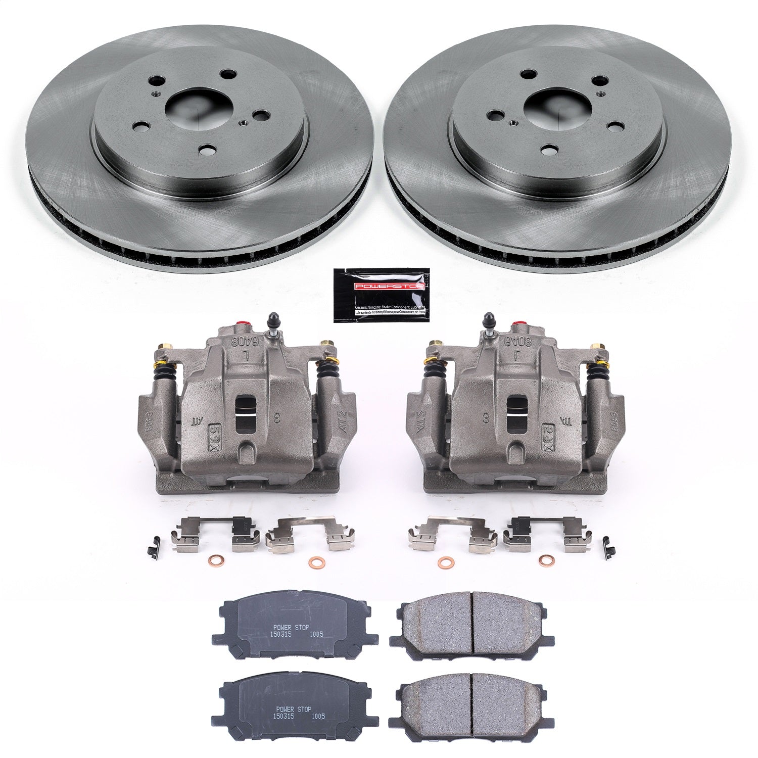 PowerStop Front Autospecialty Brake Kit with Calipers | 2004–2006 Lexus RX330 (KCOE196)