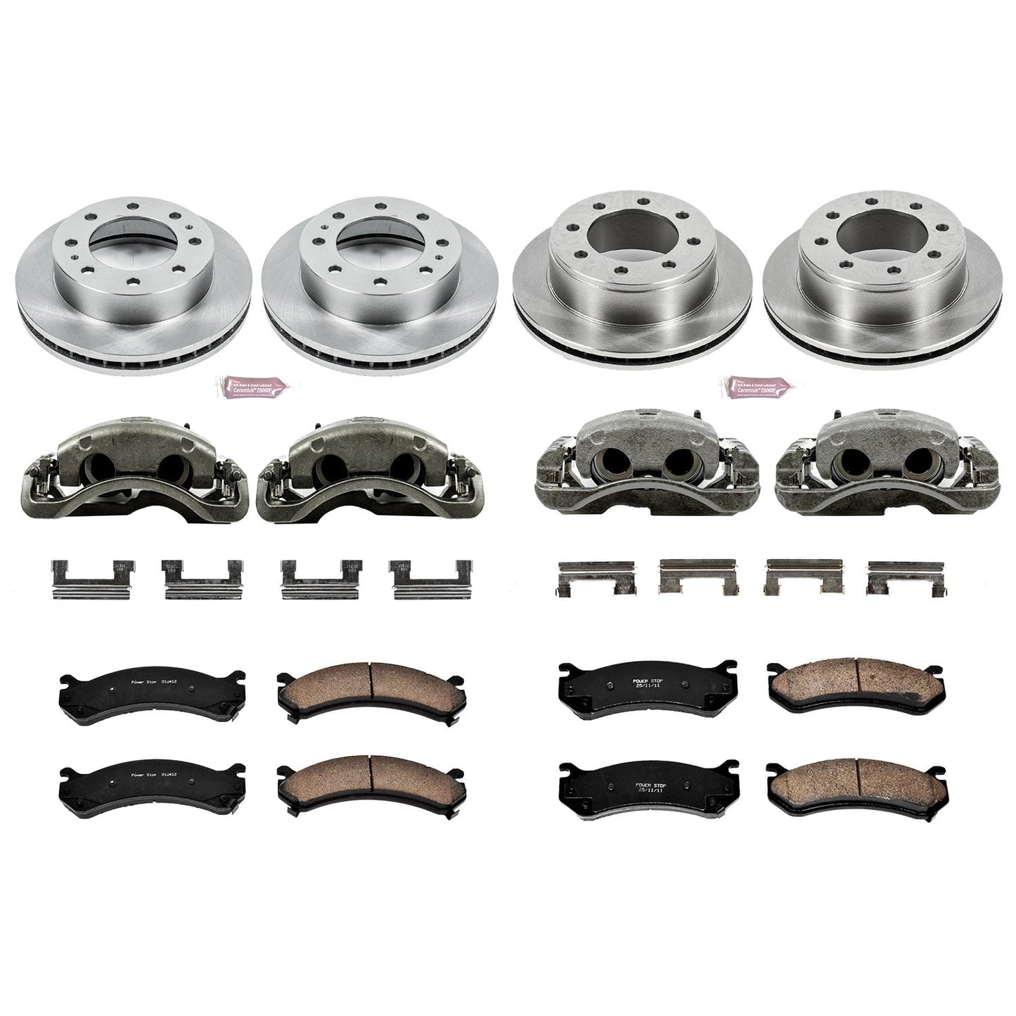 PowerStop Front & Rear Autospecialty Kit with Calipers | 2002–2006 Chevrolet Avalanche 2500 (KCOE2027)