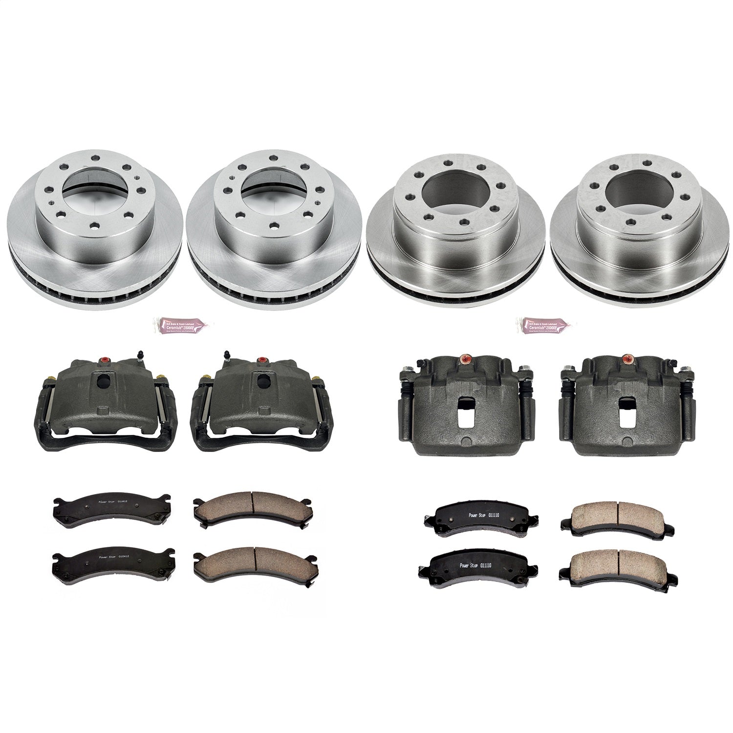 PowerStop Front & Rear Autospecialty Kit with Calipers | 2006–2016 Chevrolet Express 2500 (KCOE2029)
