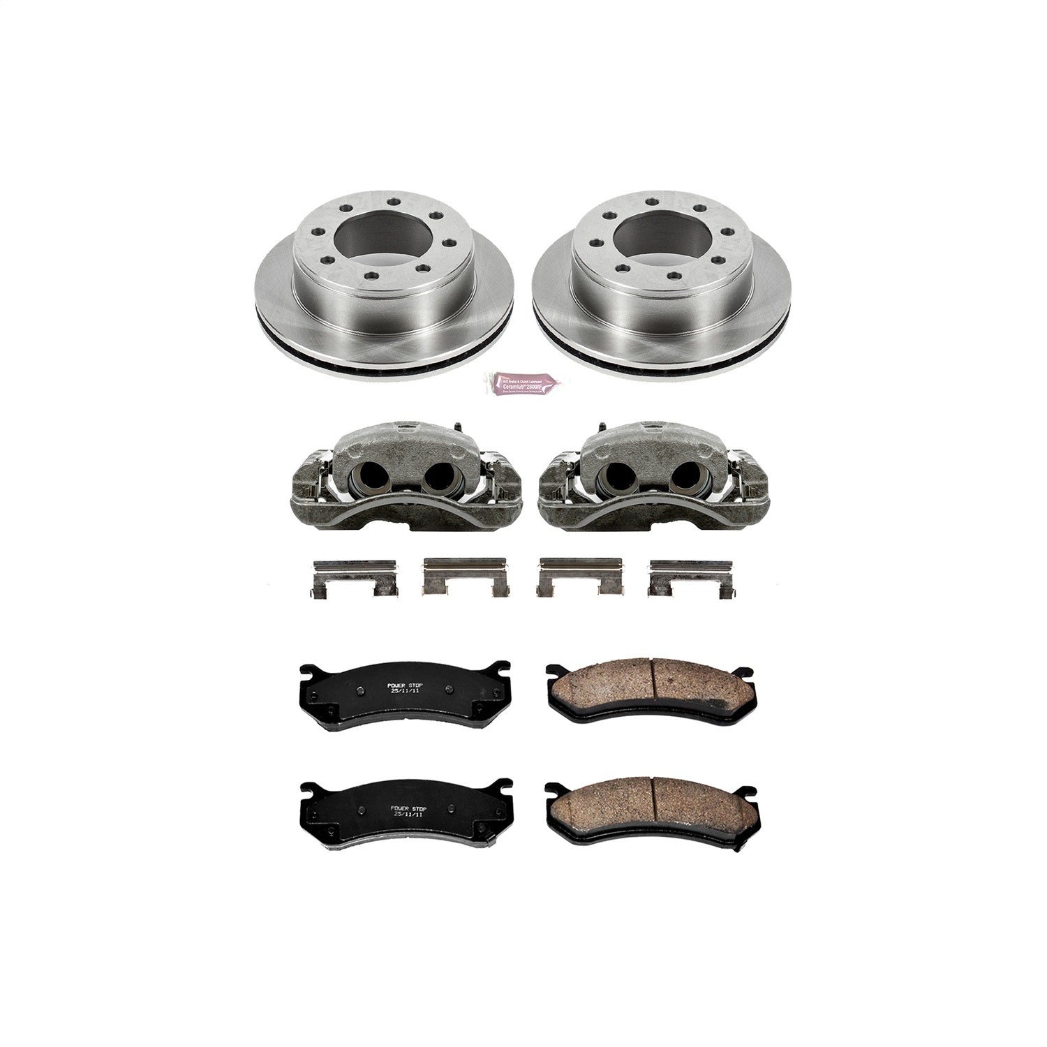PowerStop Rear Autospecialty Kit with Calipers | 2008–2013 GMC Yukon XL 2500 (KCOE2041)