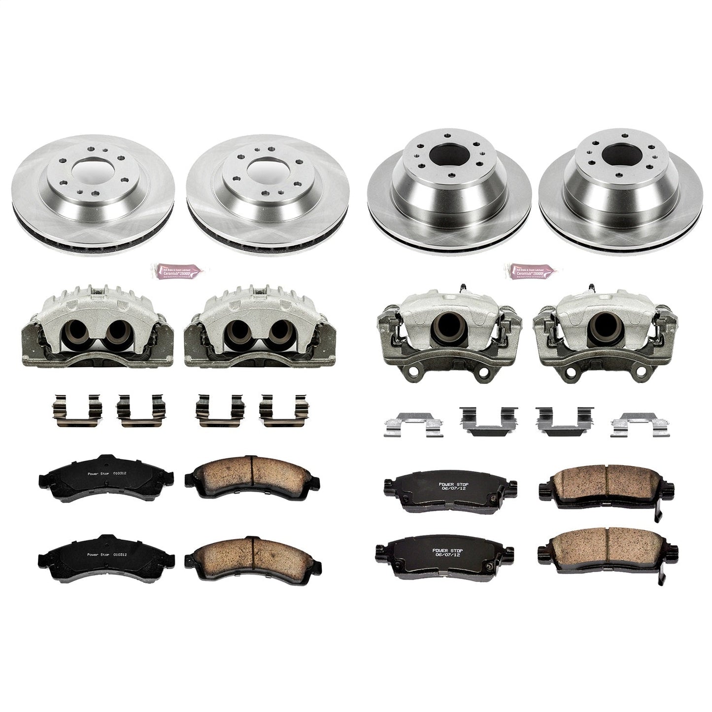PowerStop Front & Rear Autospecialty Brake Kit with Calipers | 2004–2005 Buick Rainier (KCOE2058)