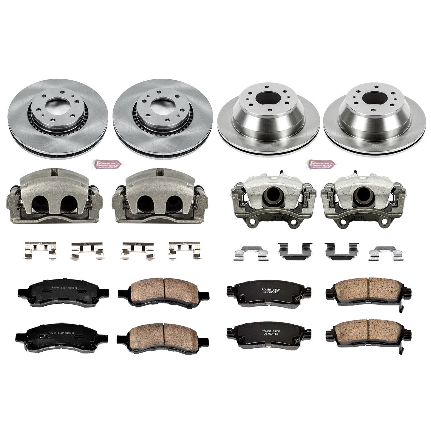 PowerStop Front & Rear Autospecialty Kit with Calipers | 2006–2007 Buick Rainier (KCOE2060)