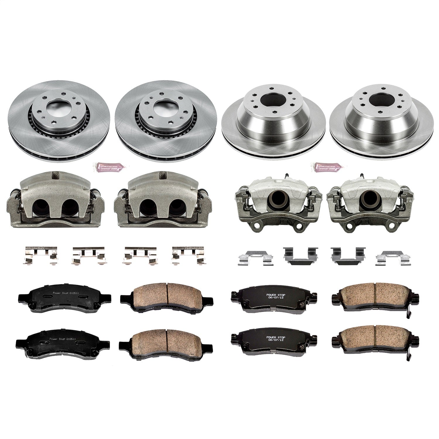 PowerStop Front & Rear Autospecialty Kit with Calipers | 2006–2007 Buick Rainier (KCOE2060)