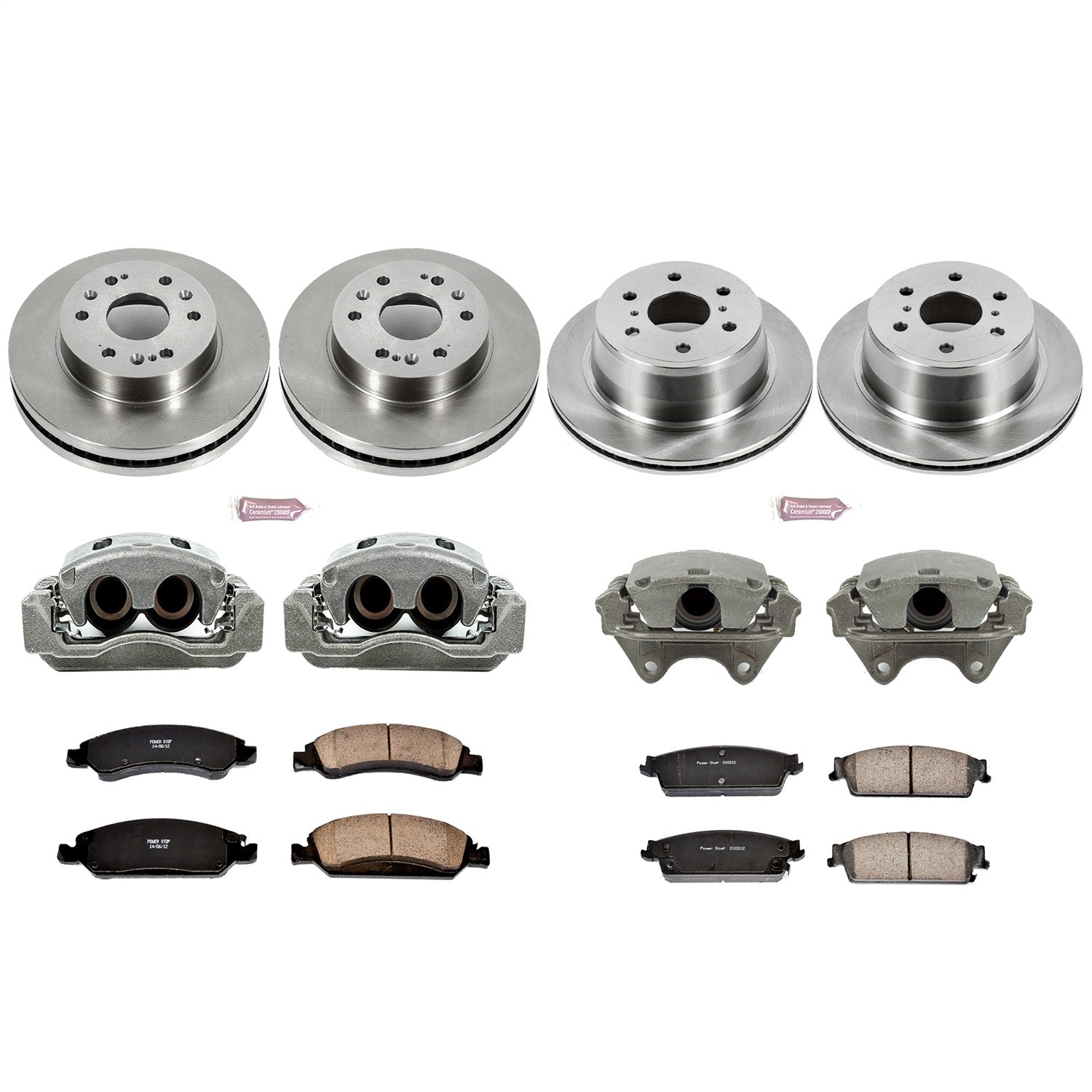 PowerStop Front & Rear Autospecialty Kit w/Calipers | 2008–2014 Cadillac Escalade (KCOE2070)