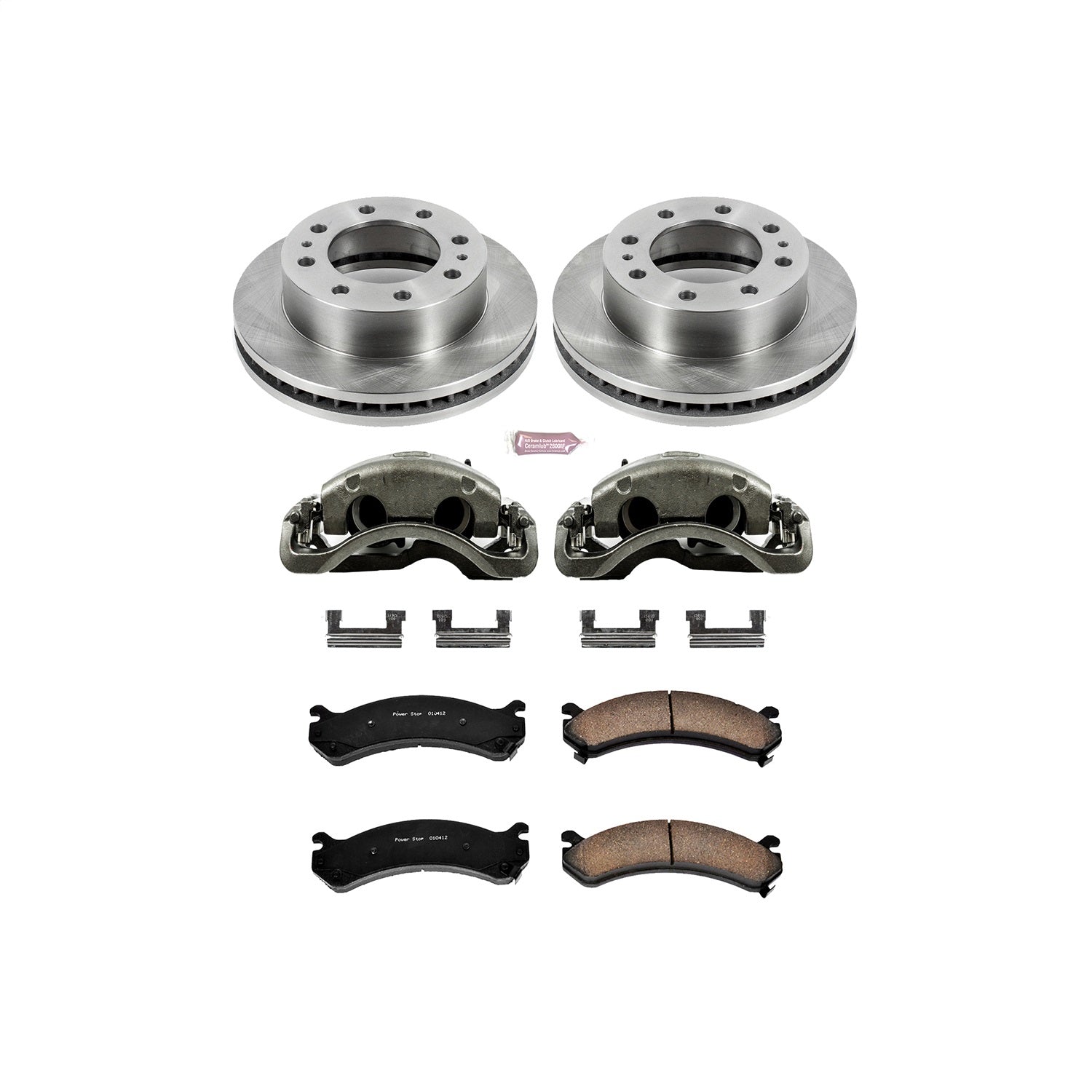 PowerStop Front Autospecialty Kit with Calipers | 2007–2010 GMC Sierra 3500 HD (KCOE2071)