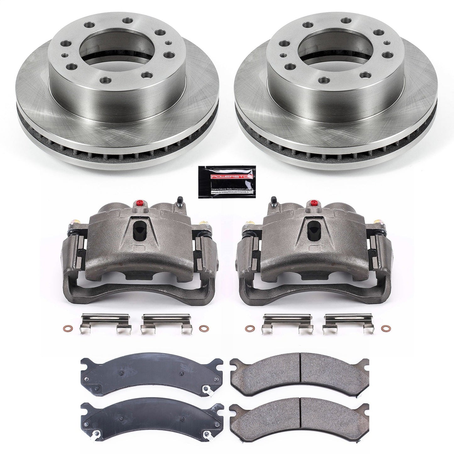 PowerStop Front Autospecialty Kit with Calipers | 2007–2010 GMC Sierra 3500 HD (KCOE2071A)