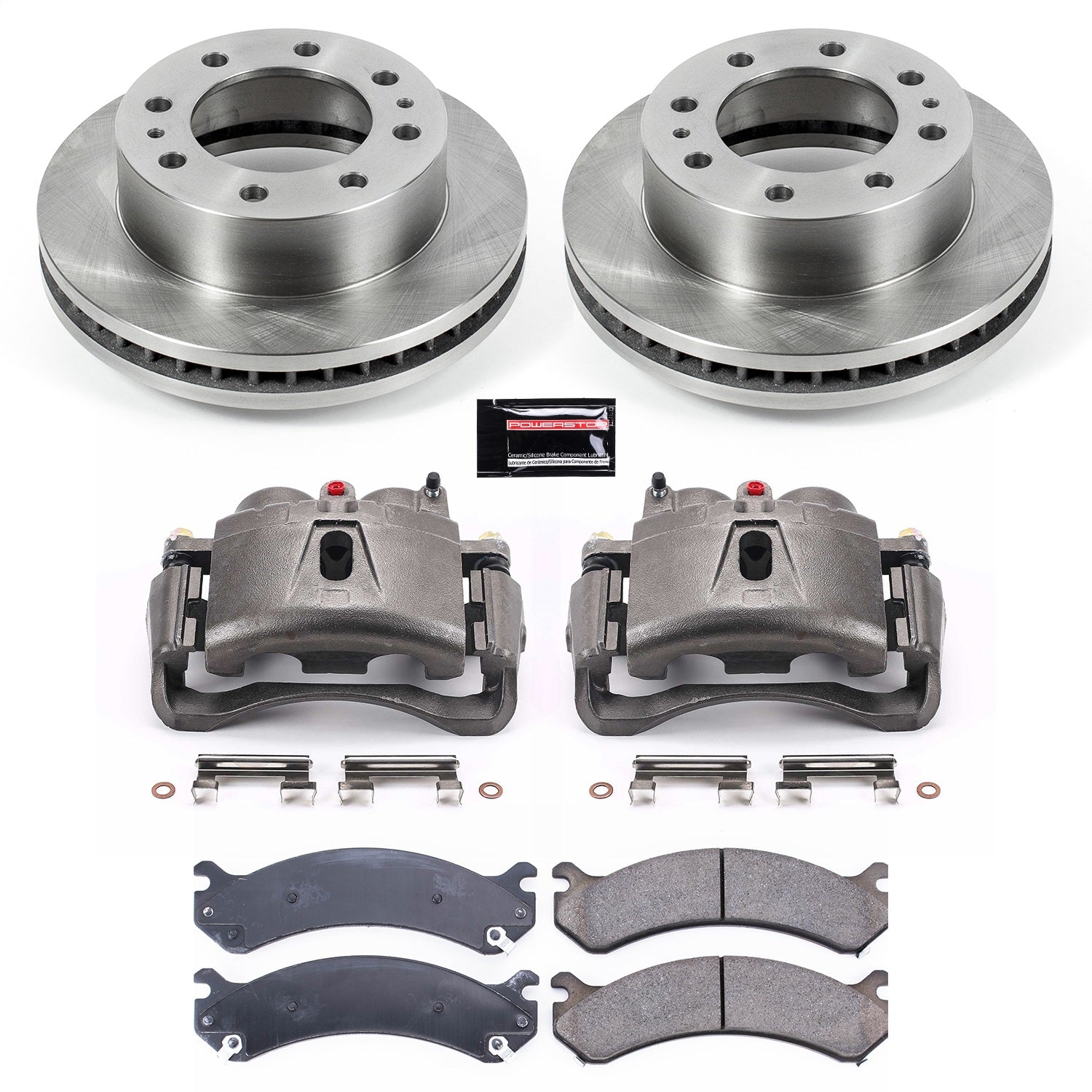 PowerStop Front Autospecialty Kit with Calipers | 2007–2010 GMC Sierra 3500 HD (KCOE2071A)
