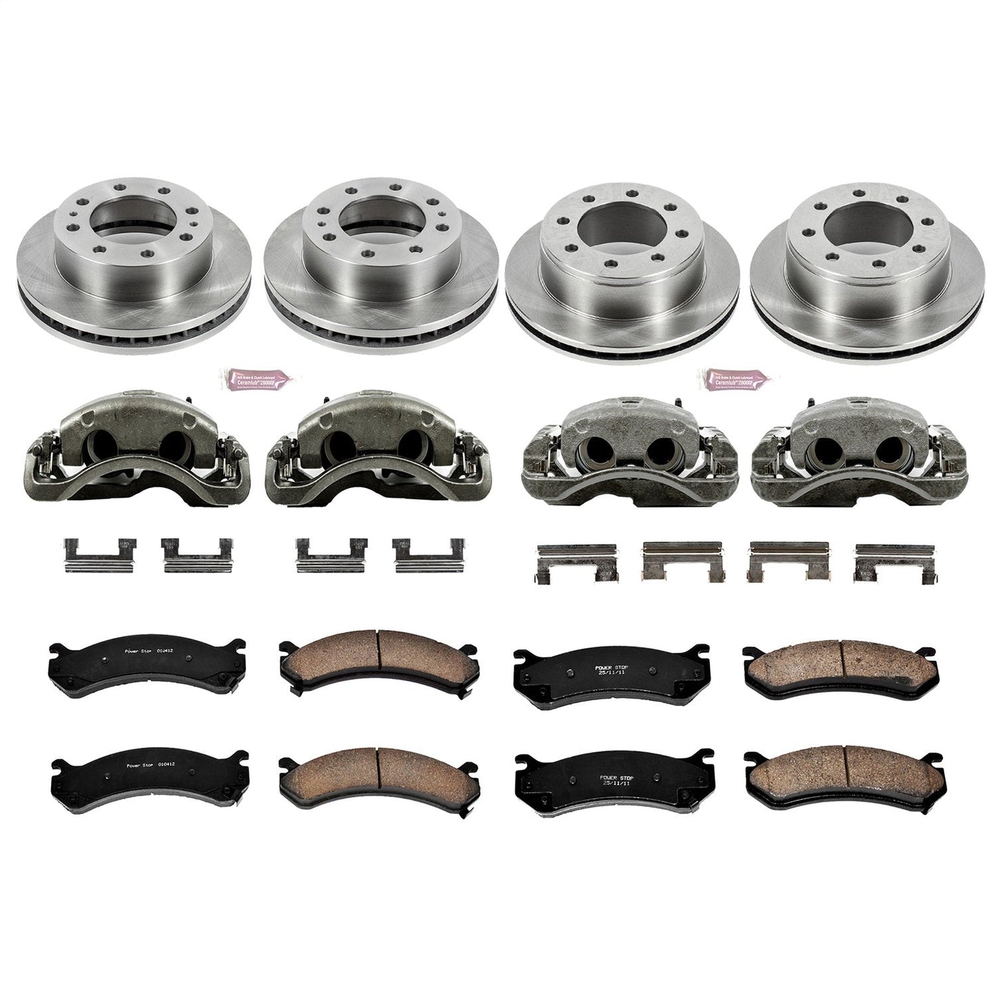 PowerStop Front & Rear Autospecialty Kit with Calipers | 2002–2004 Chevrolet Avalanche 2500 (KCOE2073)
