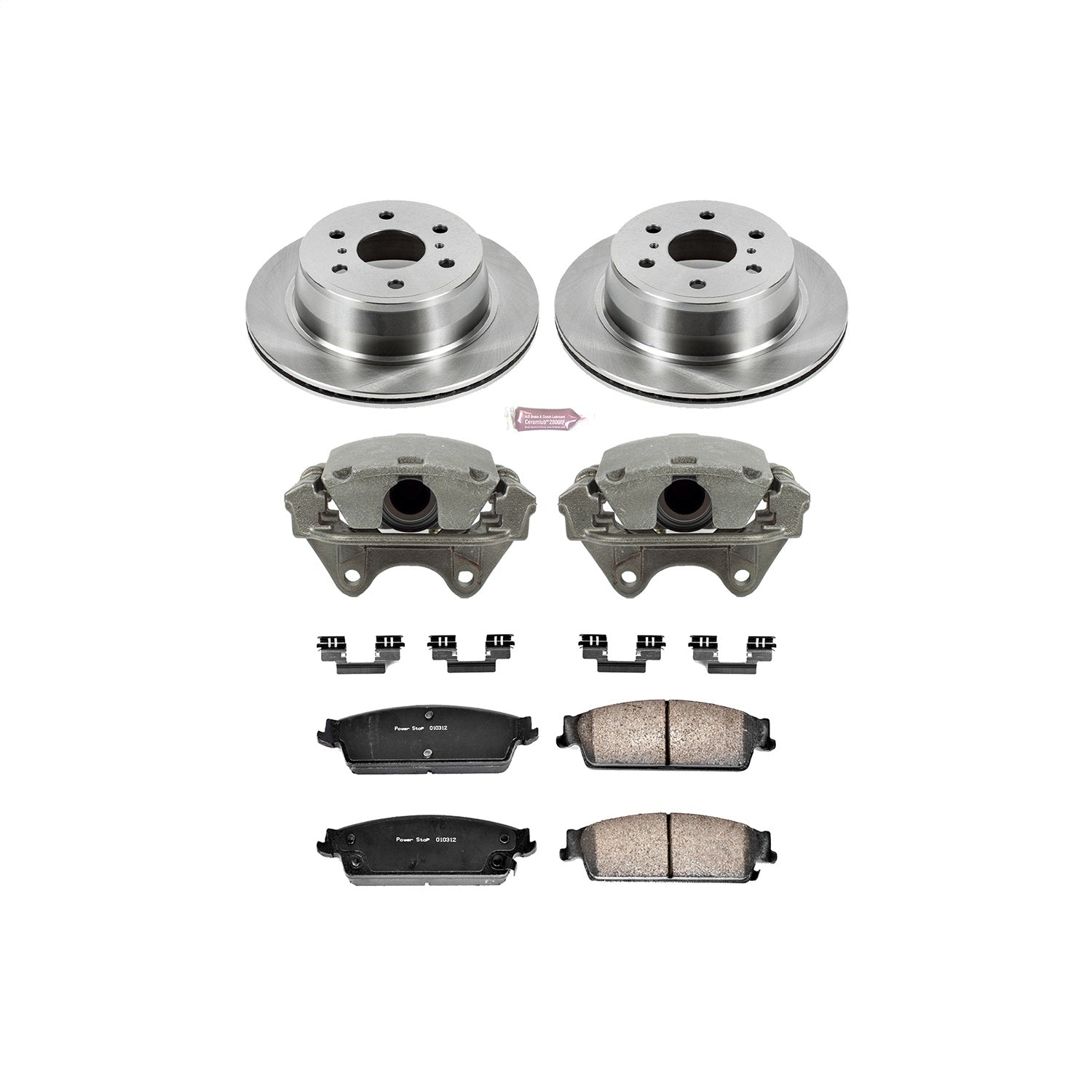 PowerStop Rear Brake Kit with Calipers | 2007–2014 Cadillac Escalade (KCOE2083)